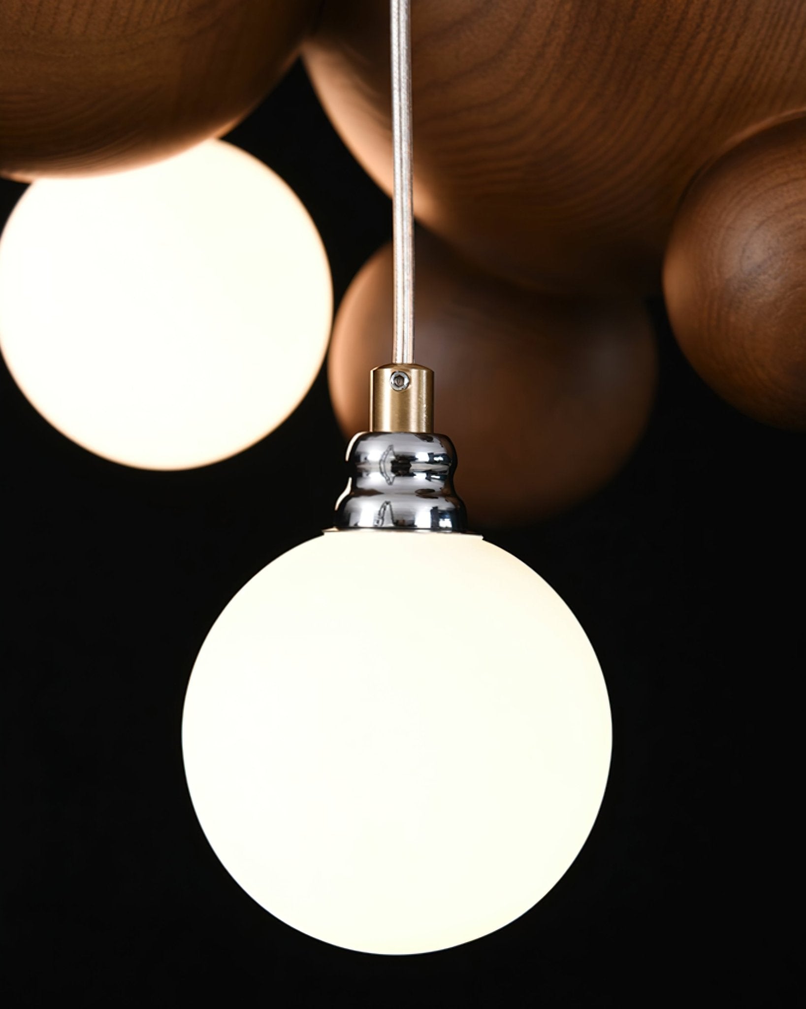 Bubble Wood Balls Chandelier - Blowlighting