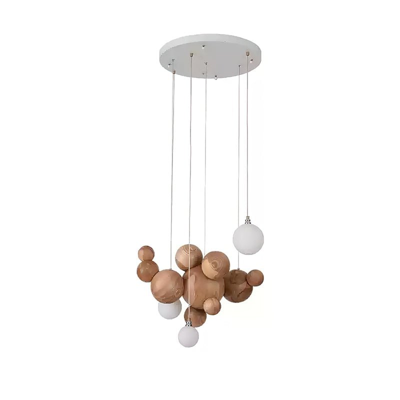 Bubble Wood Balls Chandelier - Blowlighting
