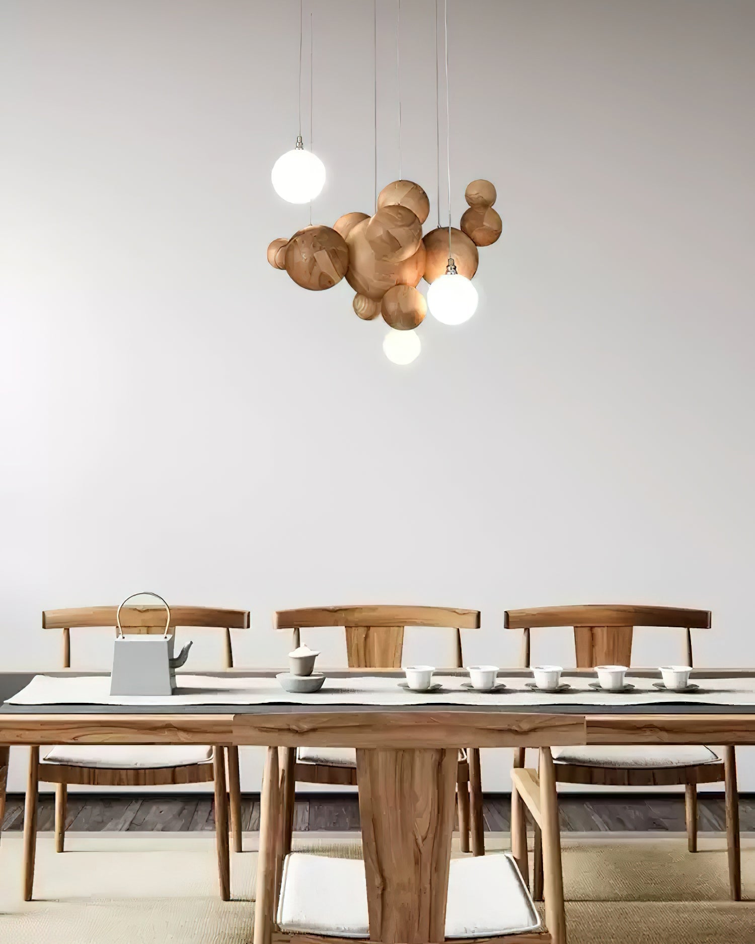Bubble Wood Balls Chandelier - Blowlighting