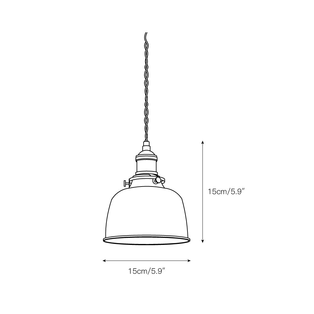 Radius Vintage Industrial Brass Metal Pendant Light - Lamp Copper