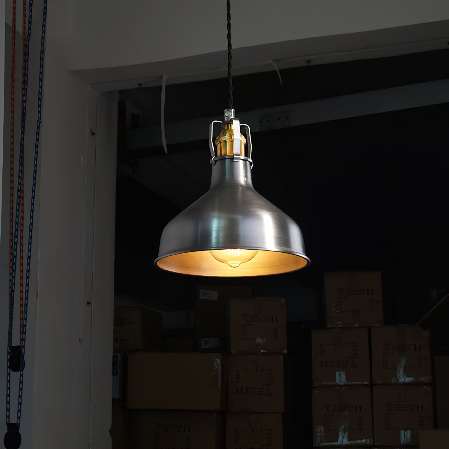 Radius Vintage Industrial Brass Metal Pendant Light - Lamp Copper