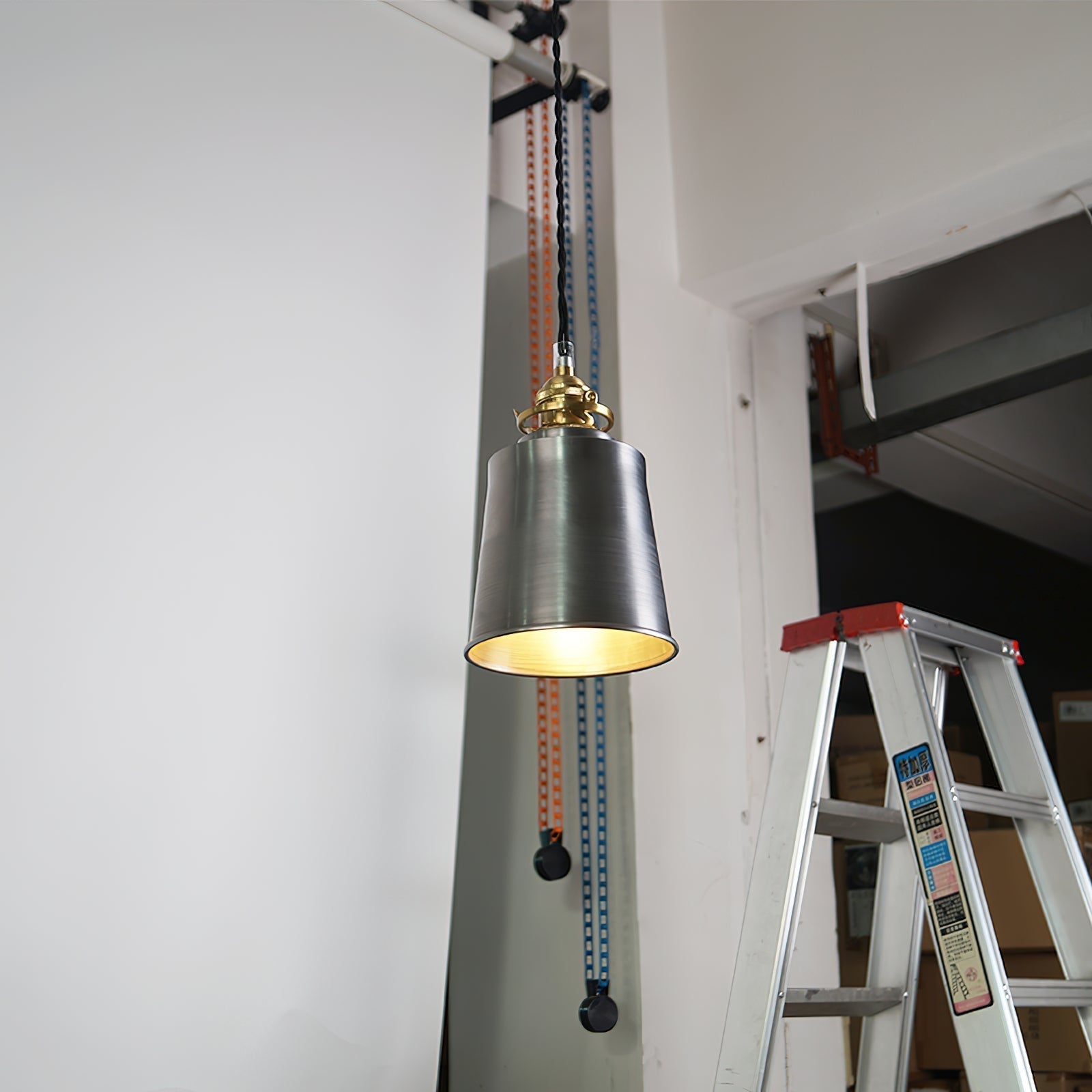 Radius Vintage Industrial Brass Metal Pendant Light - Lamp Copper
