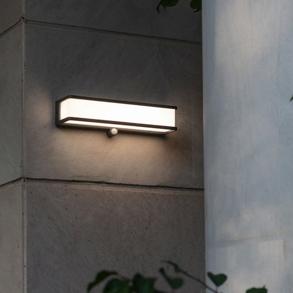 Ray Moderno Minimalista Rettangolare Sensore Solare Applique da Esterno