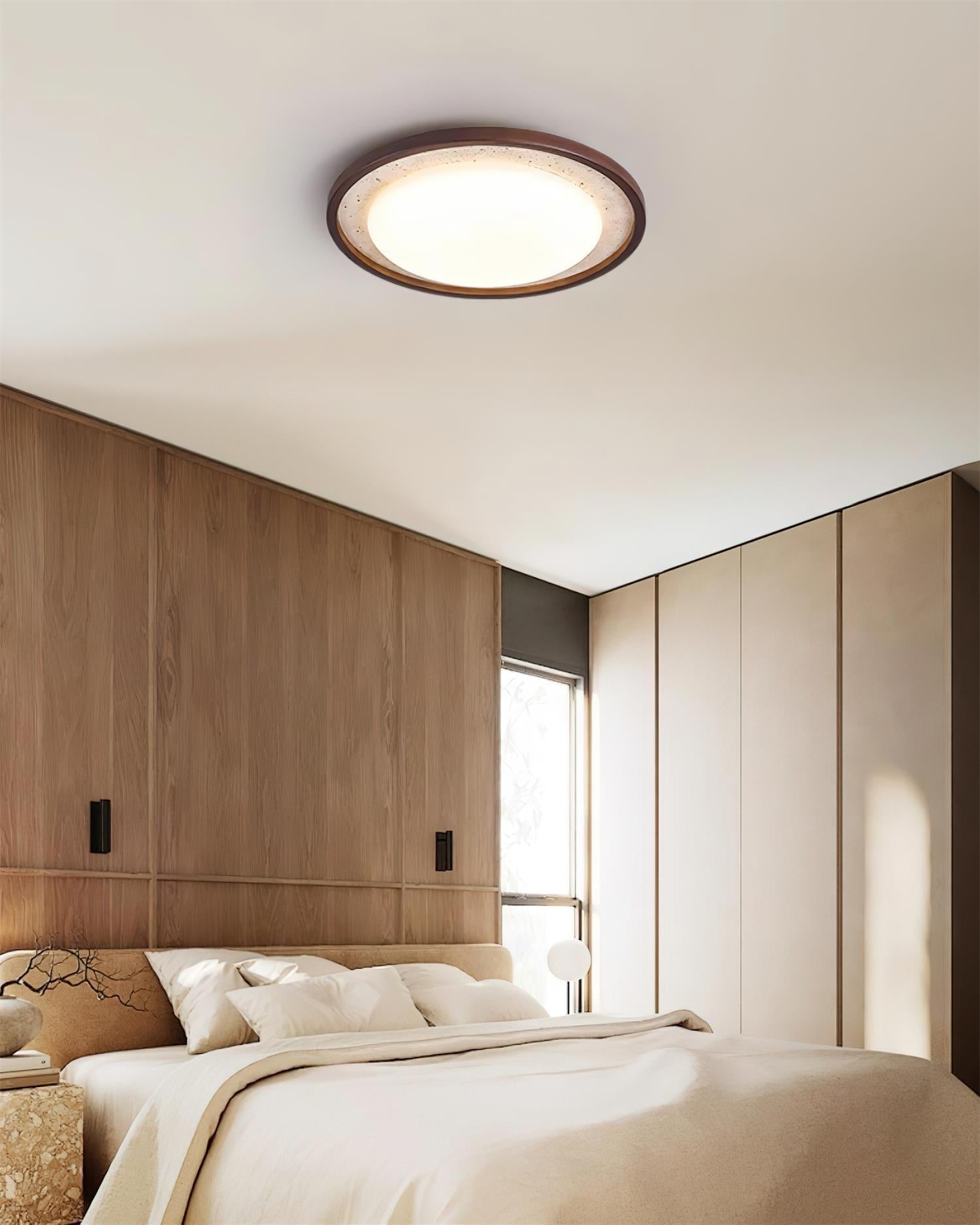 Ritta Sculptural Travertine Ceiling Lamp - Letslighting
