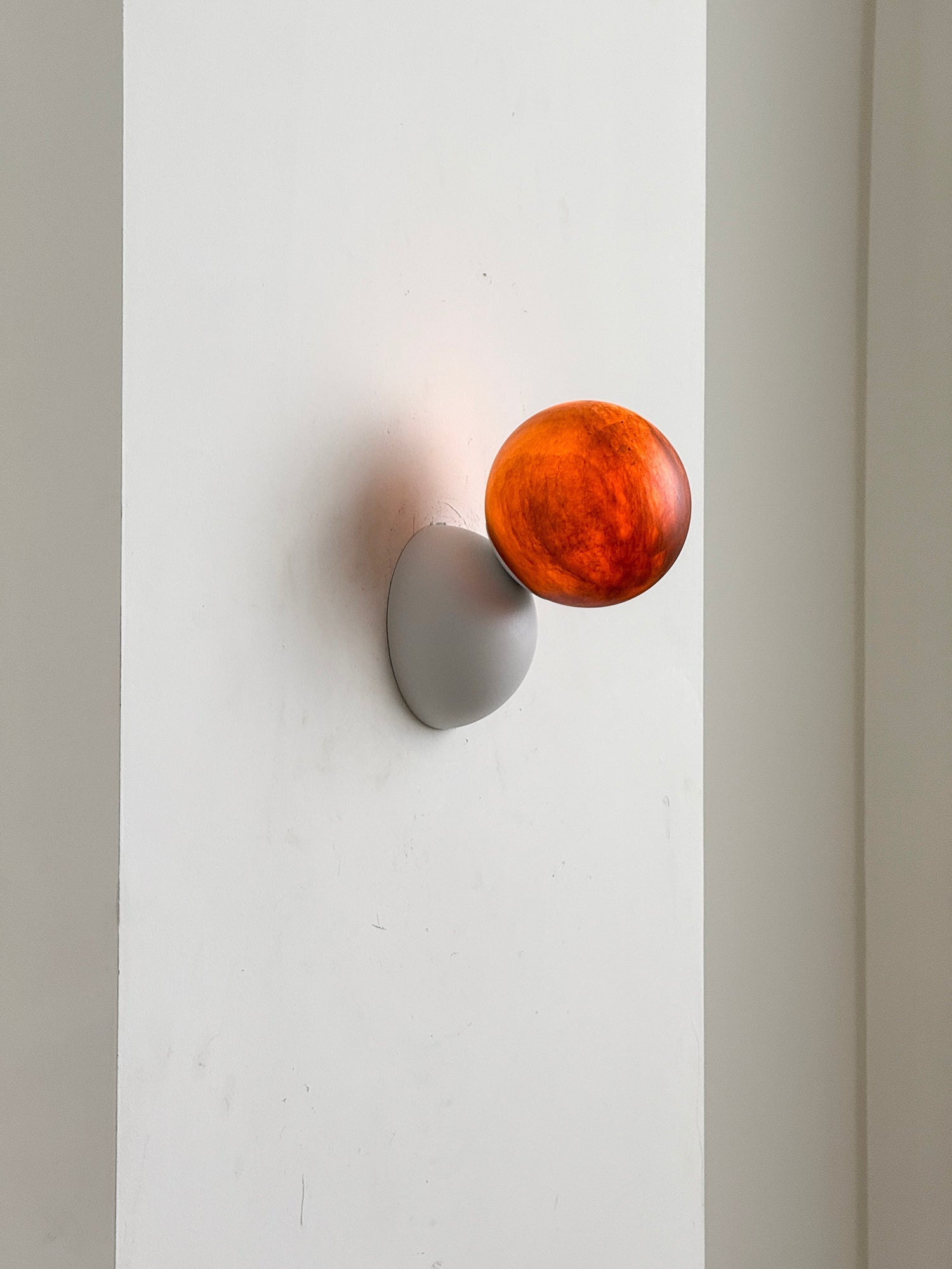 Arca Modern Minimalist Eclipse Mrable Metal Wall Lamp - Lamp Copper