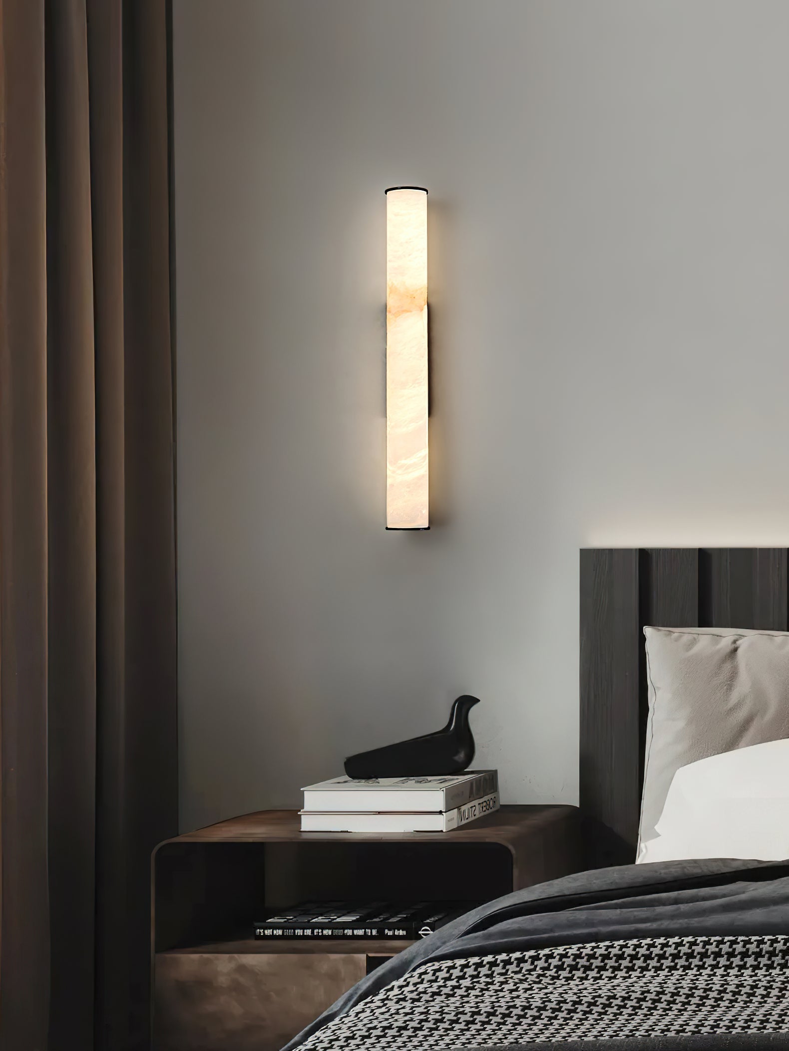 Arcus Modern Minimalist Elegance Brass Alabaster Sconce Wall Lamp - Lamp Copper
