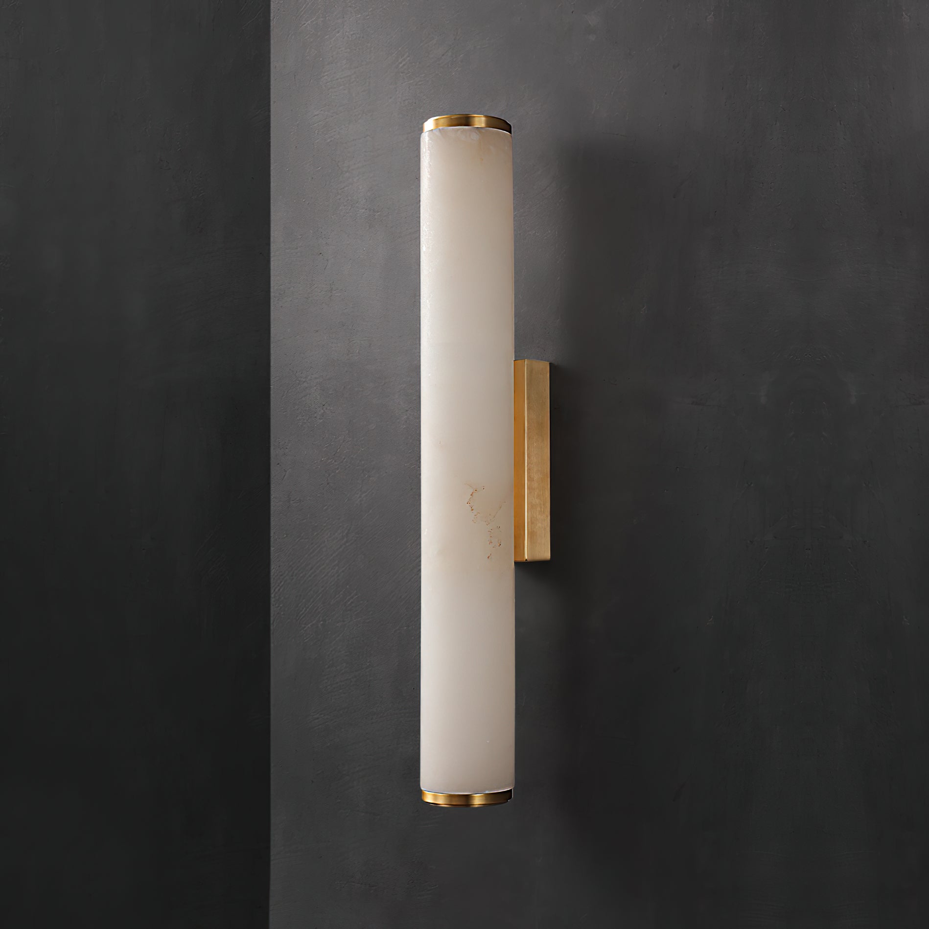 Arcus Modern Minimalist Elegance Brass Alabaster Sconce Wall Lamp - Lamp Copper