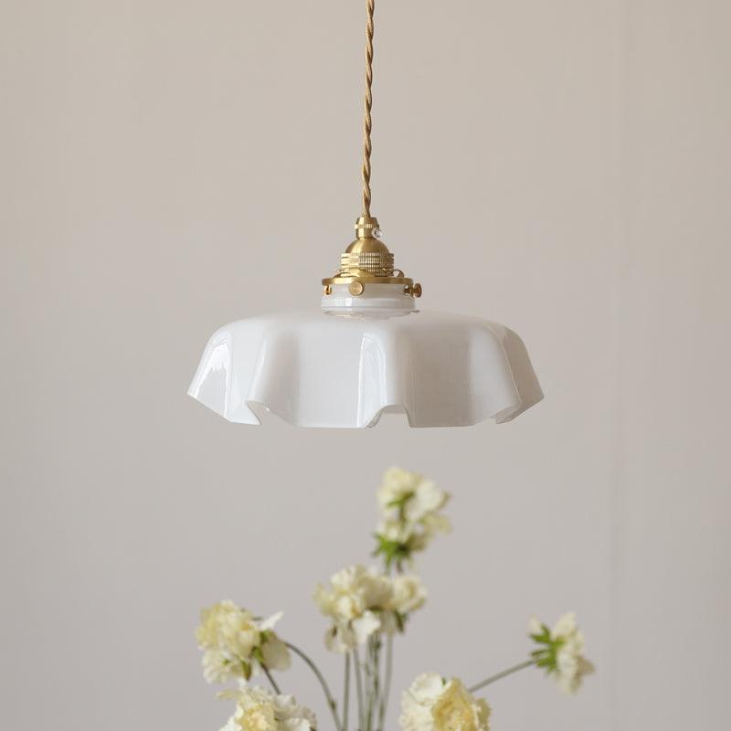Aria Lampada a Sospensione Stile Rustico con Paralume Increspato