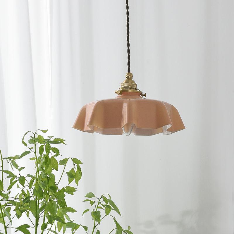 Aria Lampada a Sospensione Stile Rustico con Paralume Increspato