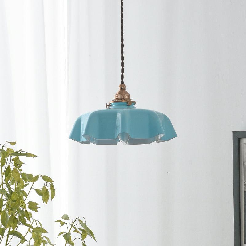 Aria Lampada a Sospensione Stile Rustico con Paralume Increspato