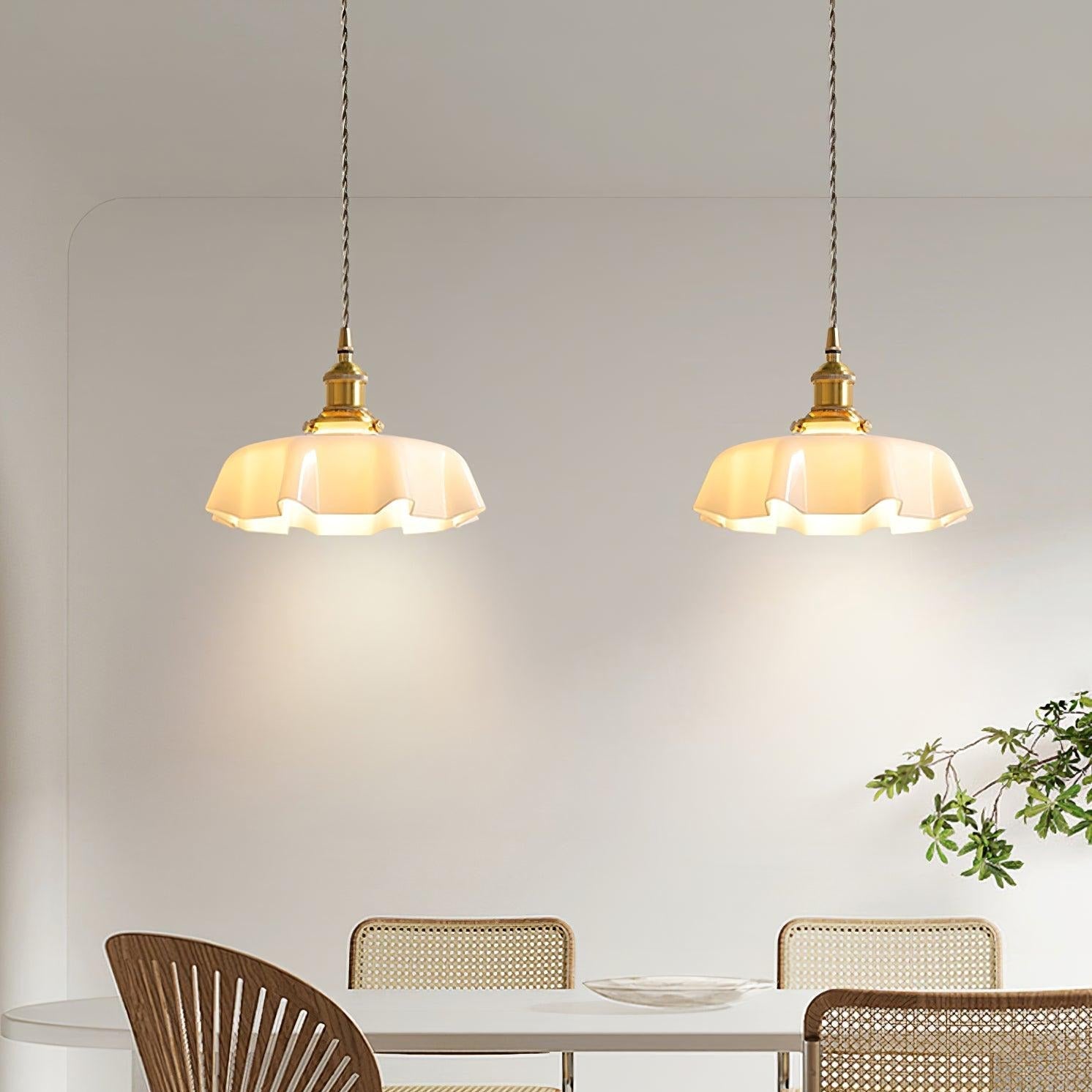 Aria Lampada a Sospensione Stile Rustico con Paralume Increspato