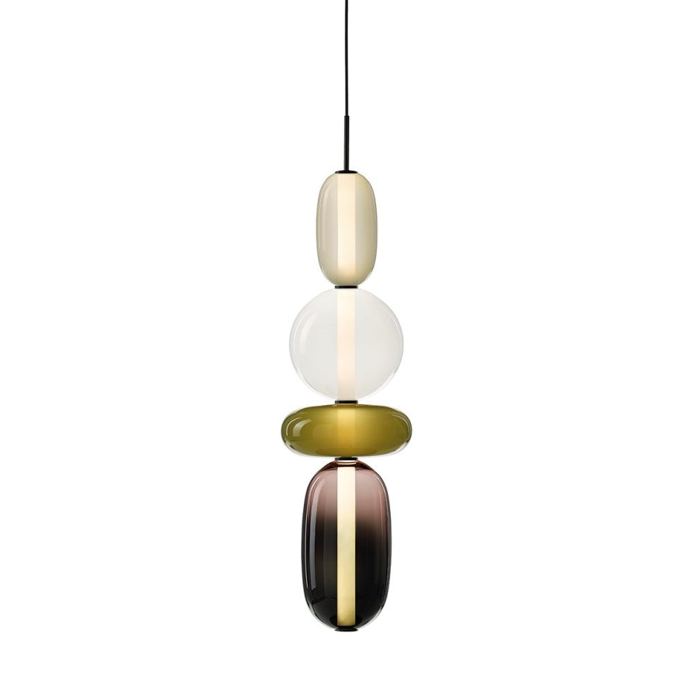 Zodore Premium Art Stained Glass Pendant Lamp - Lamp Copper