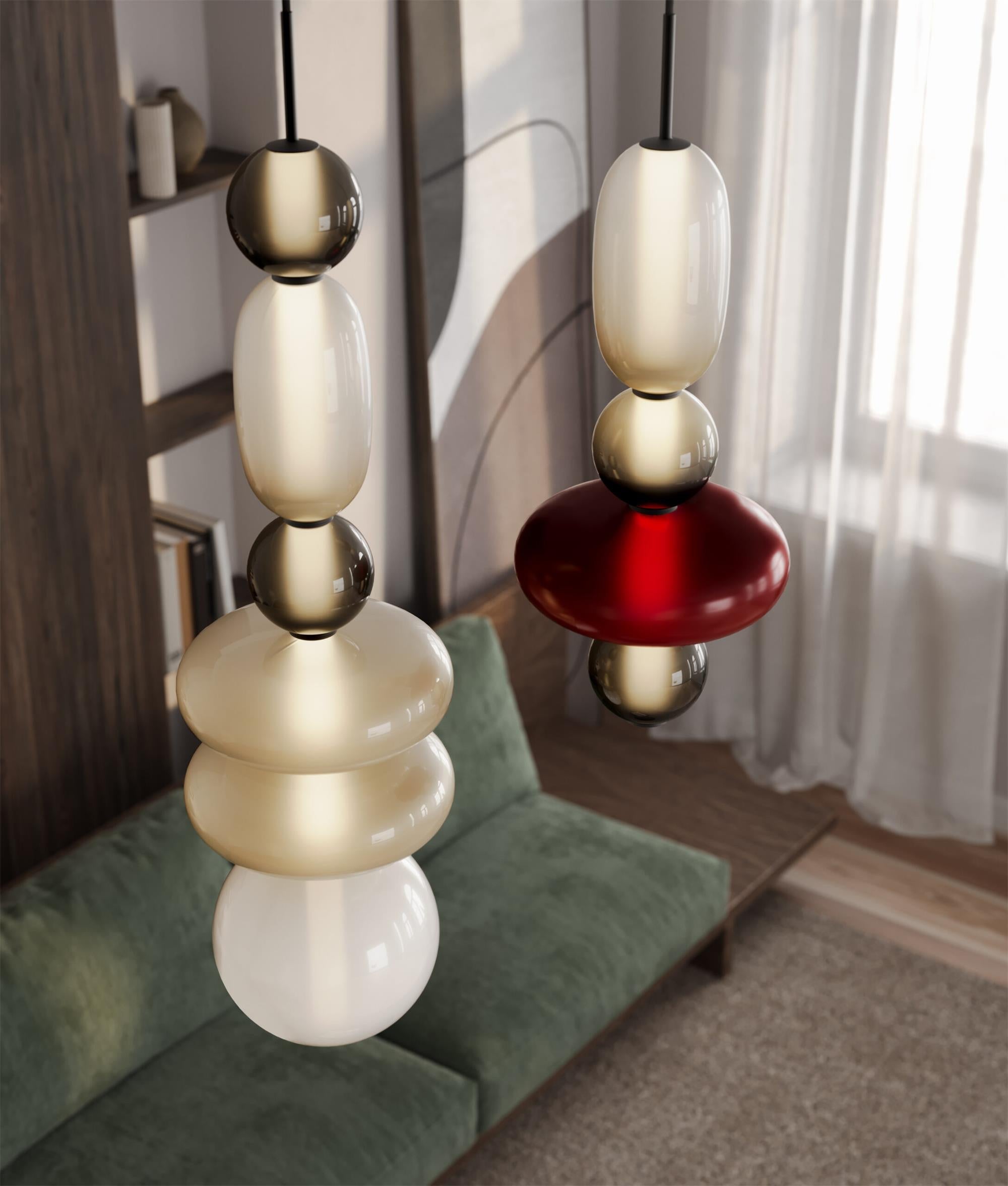 Zodore Premium Art Stained Glass Pendant Lamp - Lamp Copper