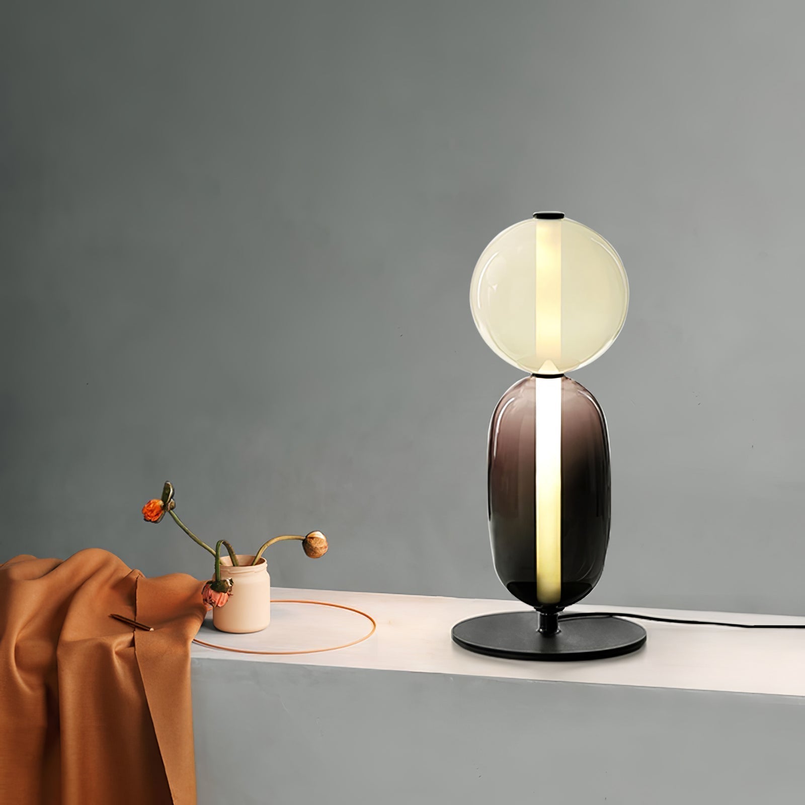 Stained Glass Table Lamp - Lamp Copper