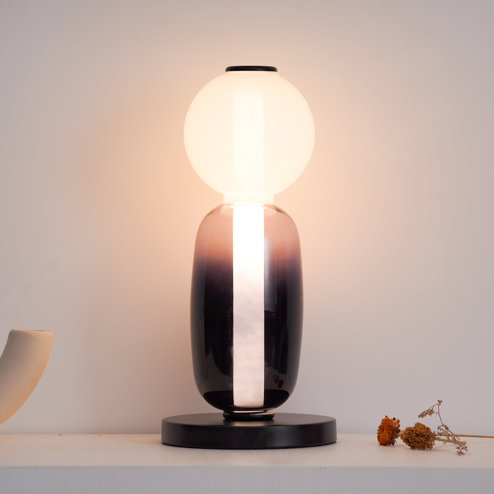 Stained Glass Table Lamp - Lamp Copper