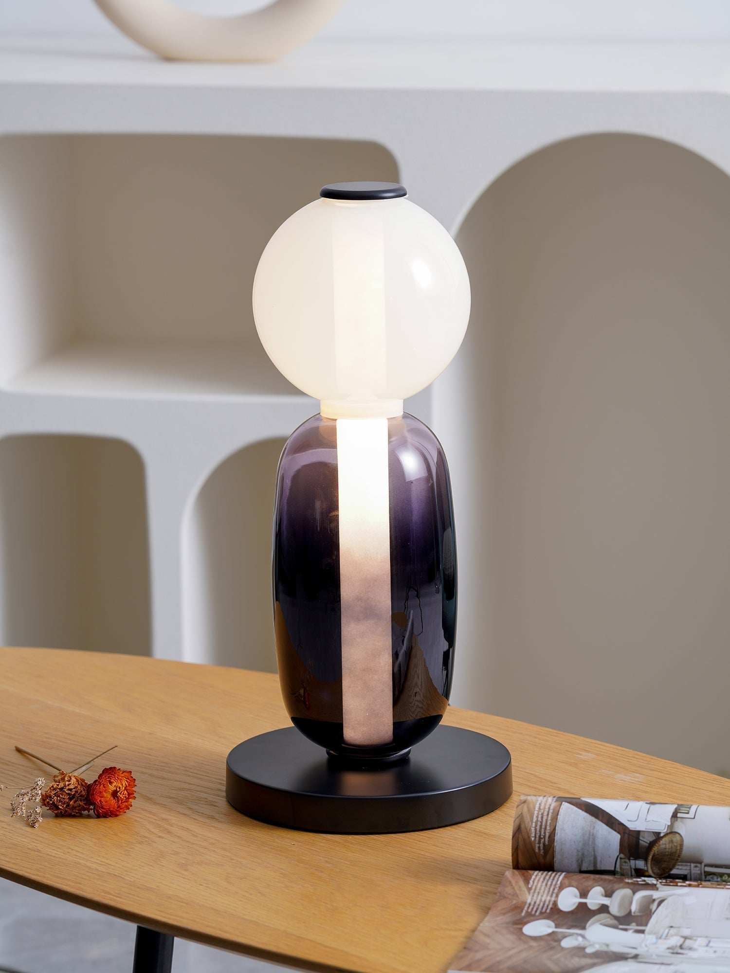 Stained Glass Table Lamp - Lamp Copper