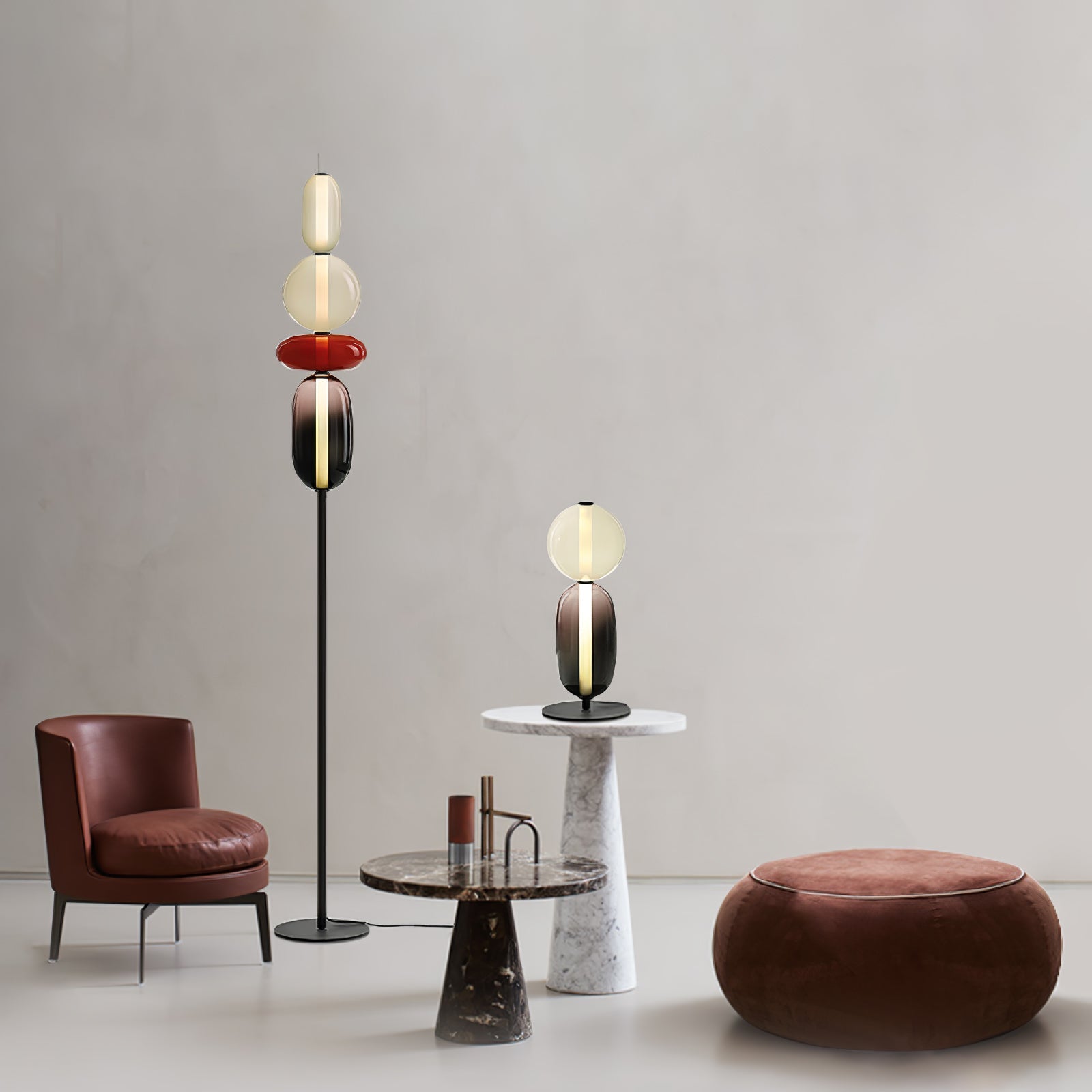 Stained Glass Table Lamp - Lamp Copper