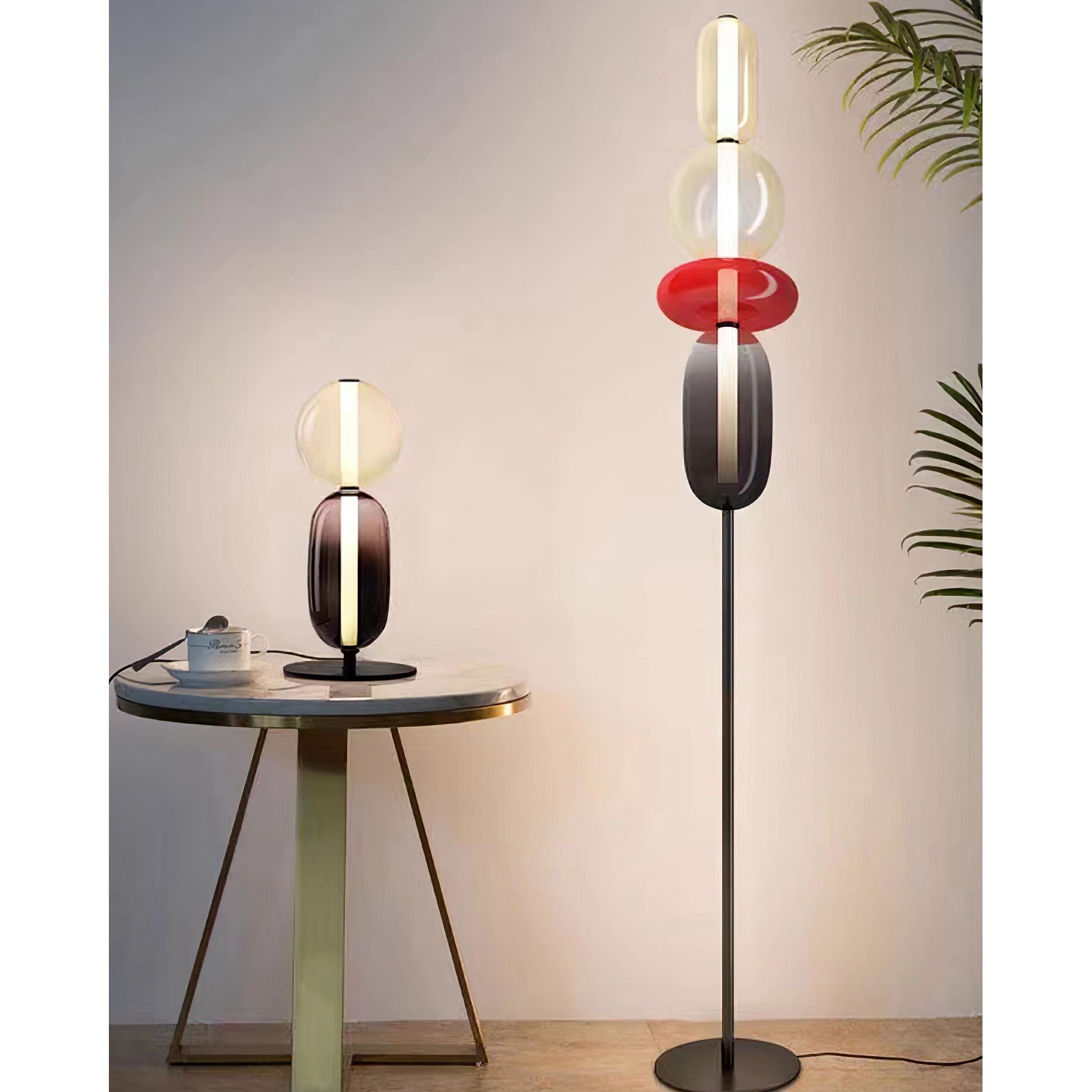 Stained Glass Table Lamp - Lamp Copper