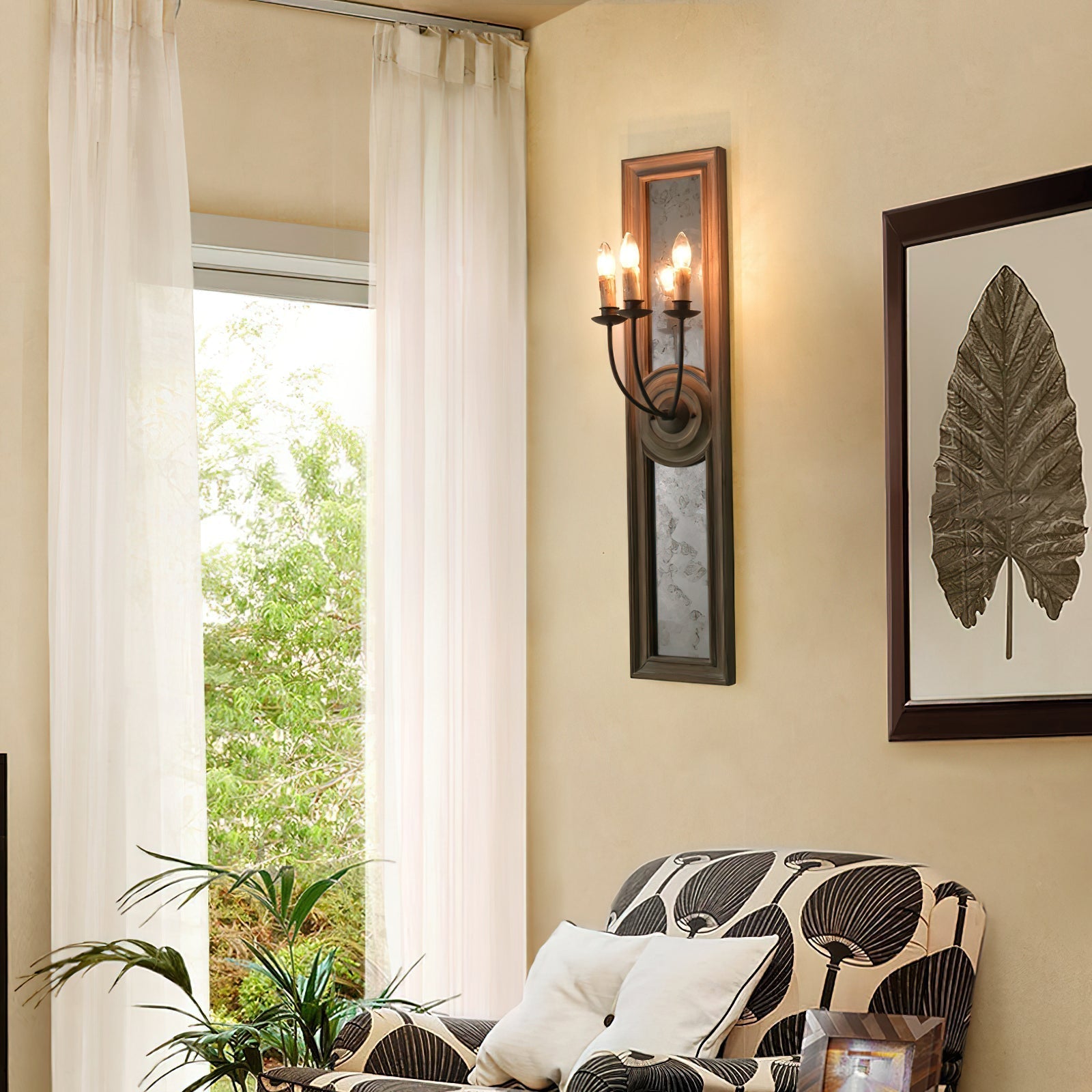 Phasis 3-Light Mirrored Elegance Vintage Metal Sconce Wall Lamp - Lamp Copper