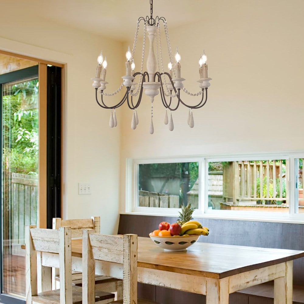 Rive Style Postmodern Luxury Beaded Wooden Metal Chandelier - Lamp Copper