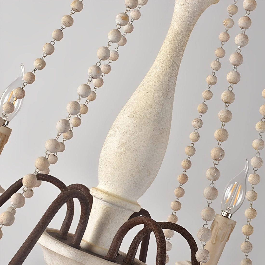 Rive Style Postmodern Luxury Beaded Wooden Metal Chandelier - Lamp Copper