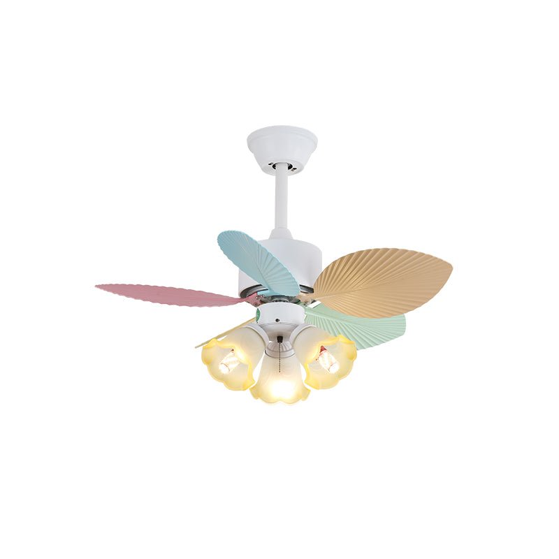 Ventilatore da soffitto Liora con luce in vetro colorato