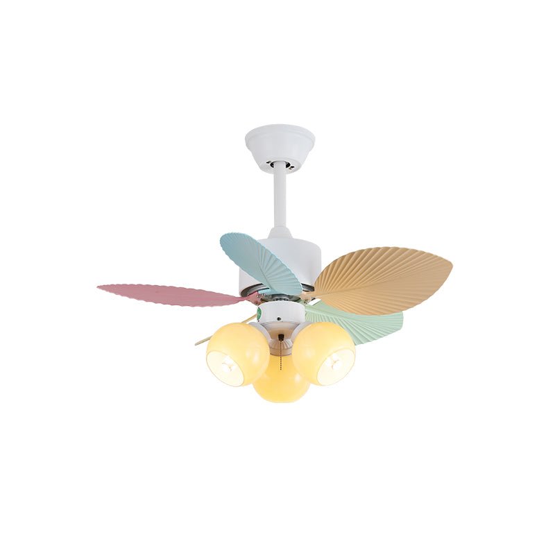Ventilatore da soffitto Liora con luce in vetro colorato