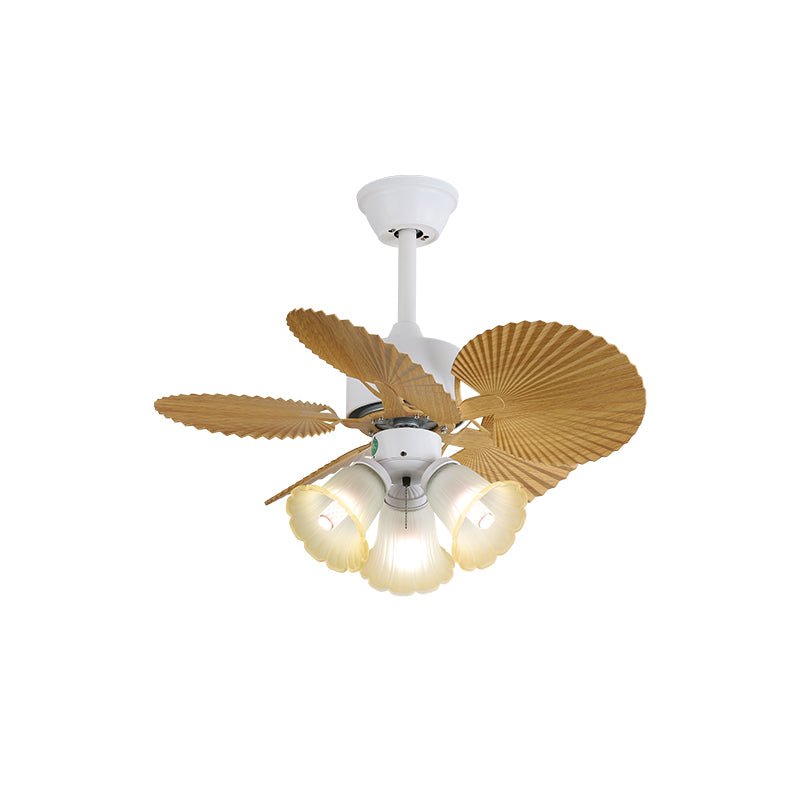Ventilatore da soffitto Liora in vetro colorato, dettaglio del colore del paralume
