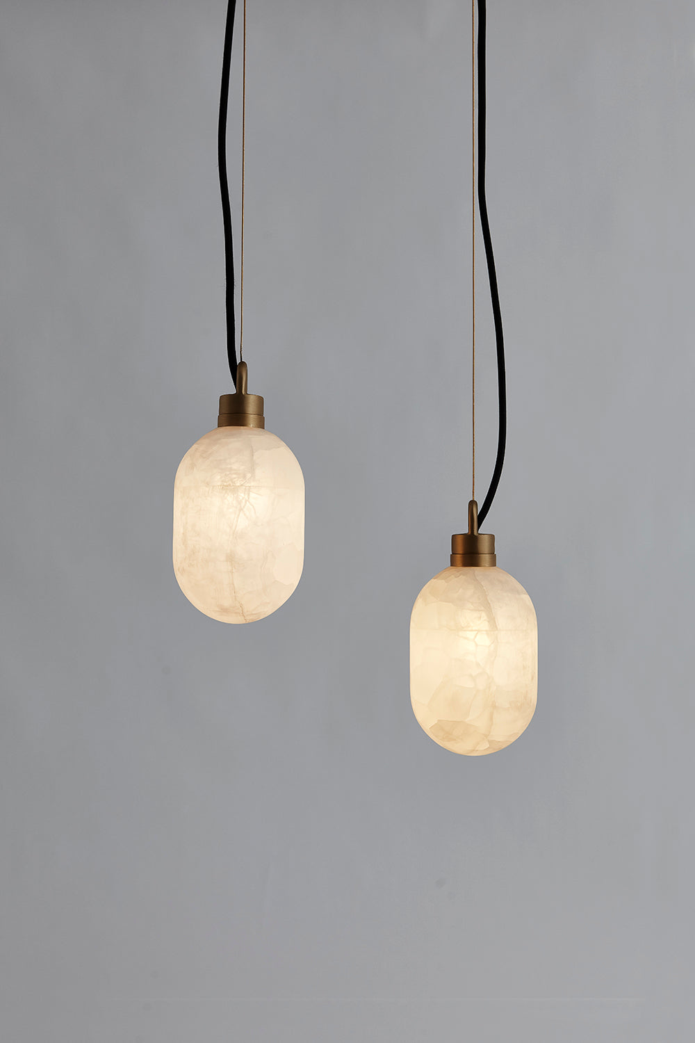 Umbra Modern Minimalist Brass Metal Alabaster Pendant Lamp - Lamp Copper
