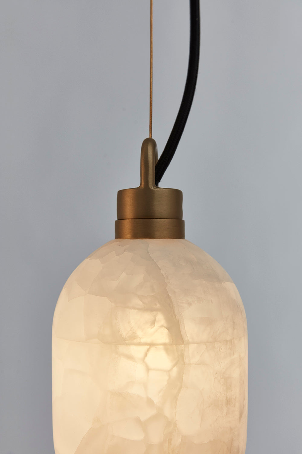 Umbra Modern Minimalist Brass Metal Alabaster Pendant Lamp - Lamp Copper