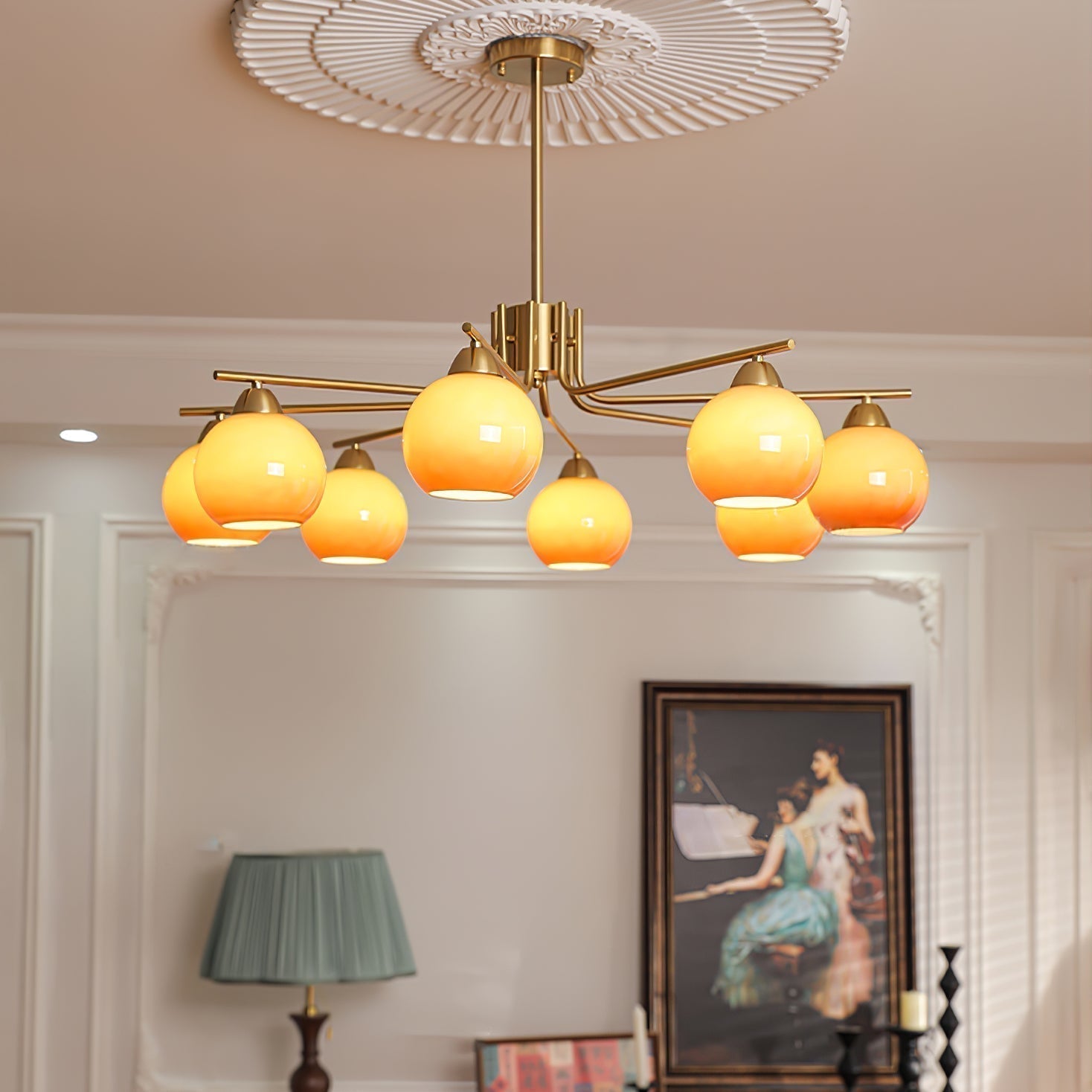 Caramel Sphere Chandelier - Blowlighting