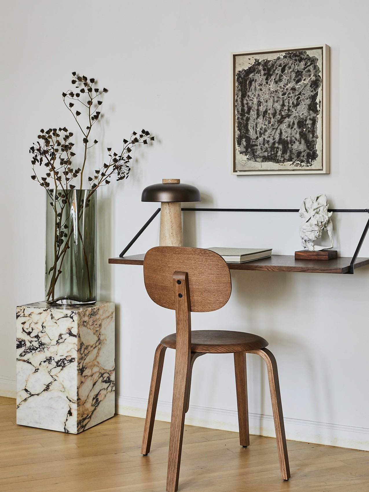 Carla Travertine Table Lamp - Lamp Copper