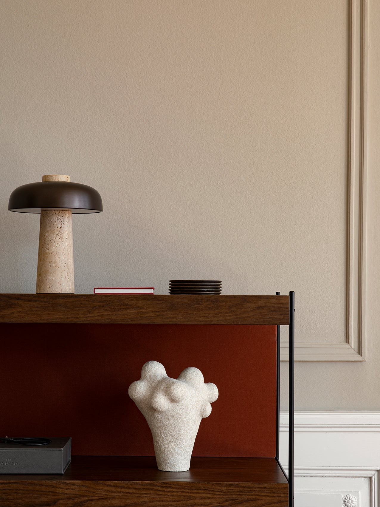 Carla Travertine Table Lamp - Lamp Copper