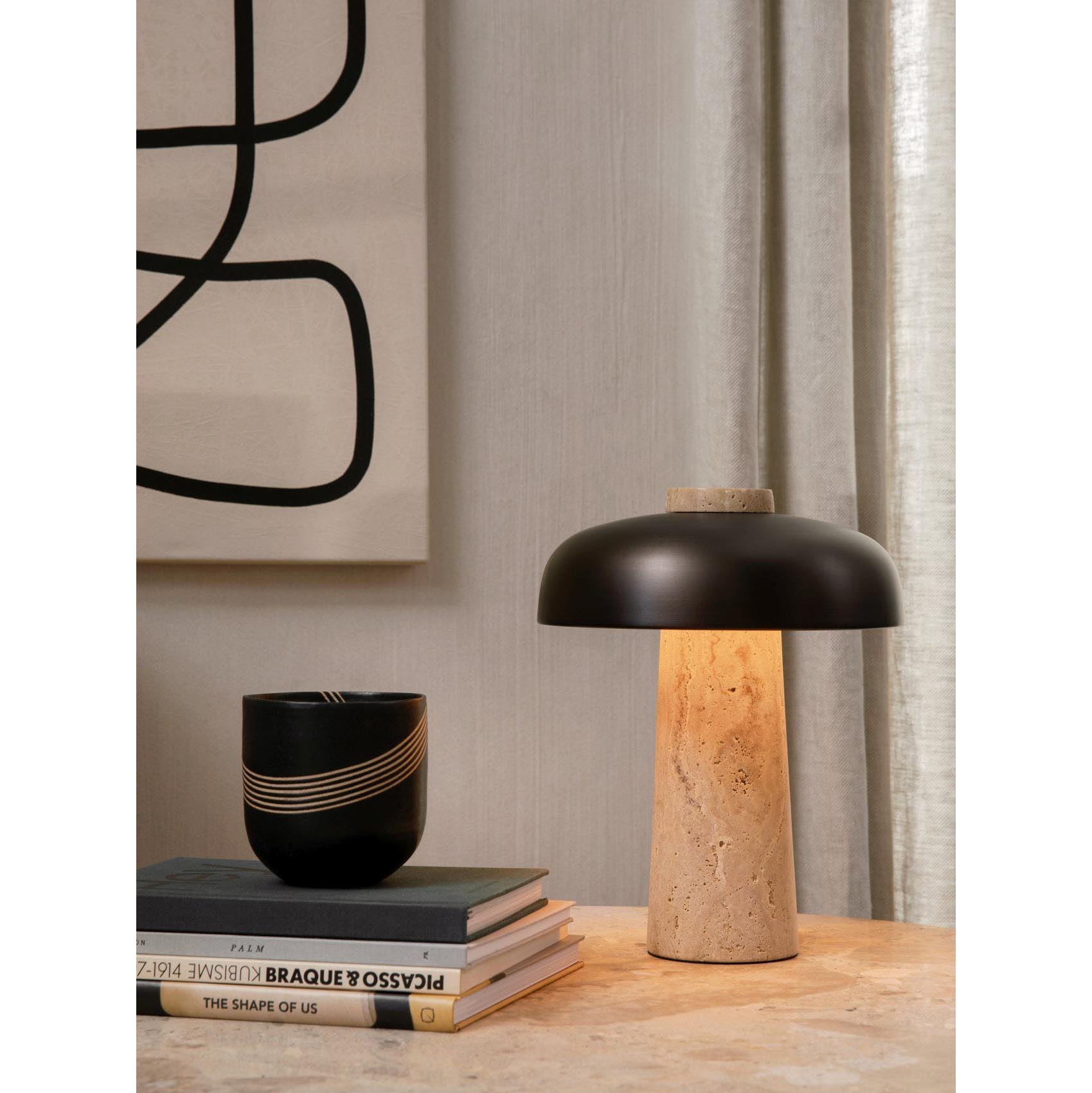 Carla Travertine Table Lamp - Lamp Copper