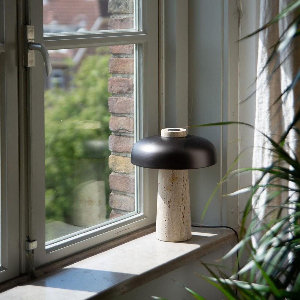 Carla Travertine Table Lamp - Lamp Copper
