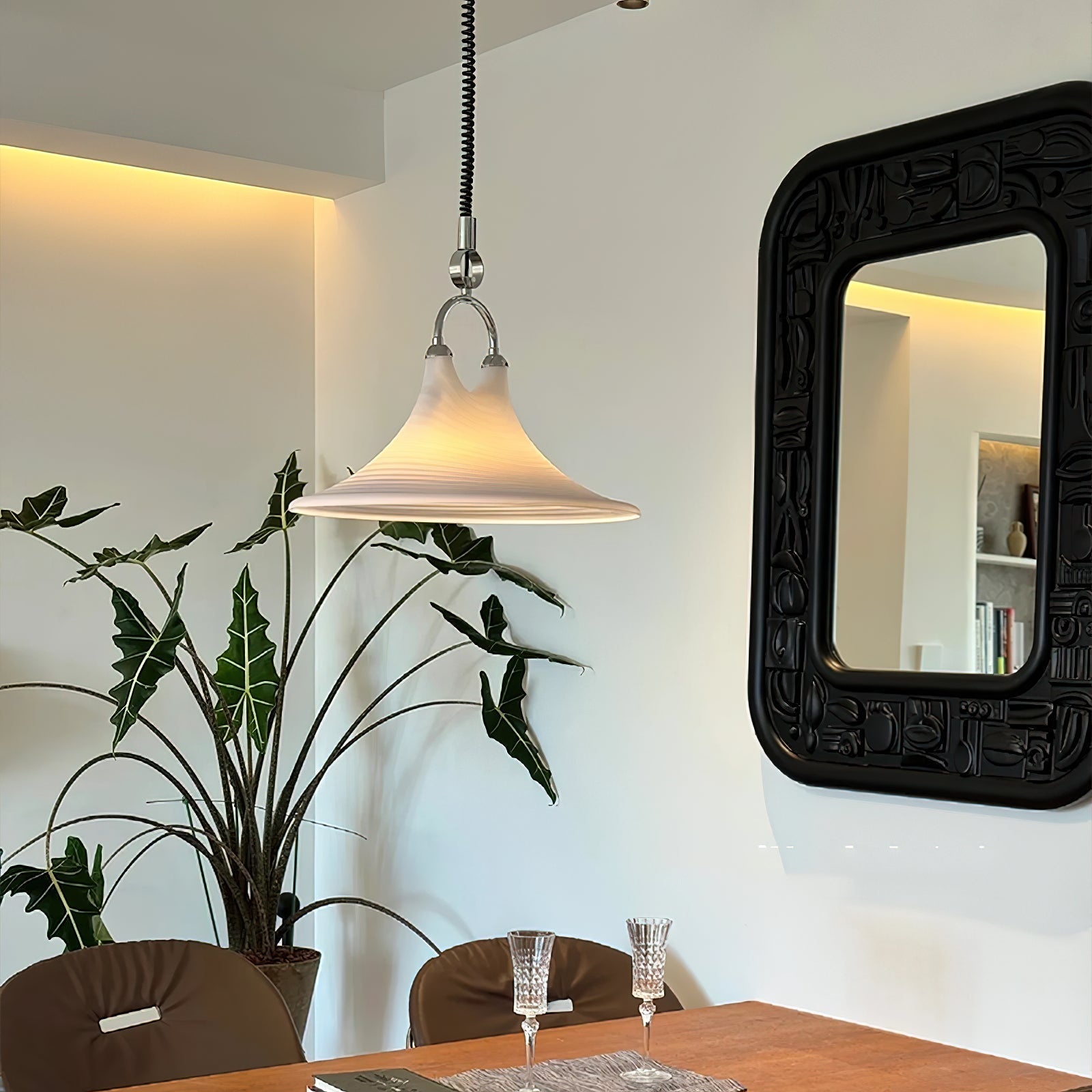 Aria Trumpet Individual Creativity Plastic Pendant Lamp - Lamp Copper