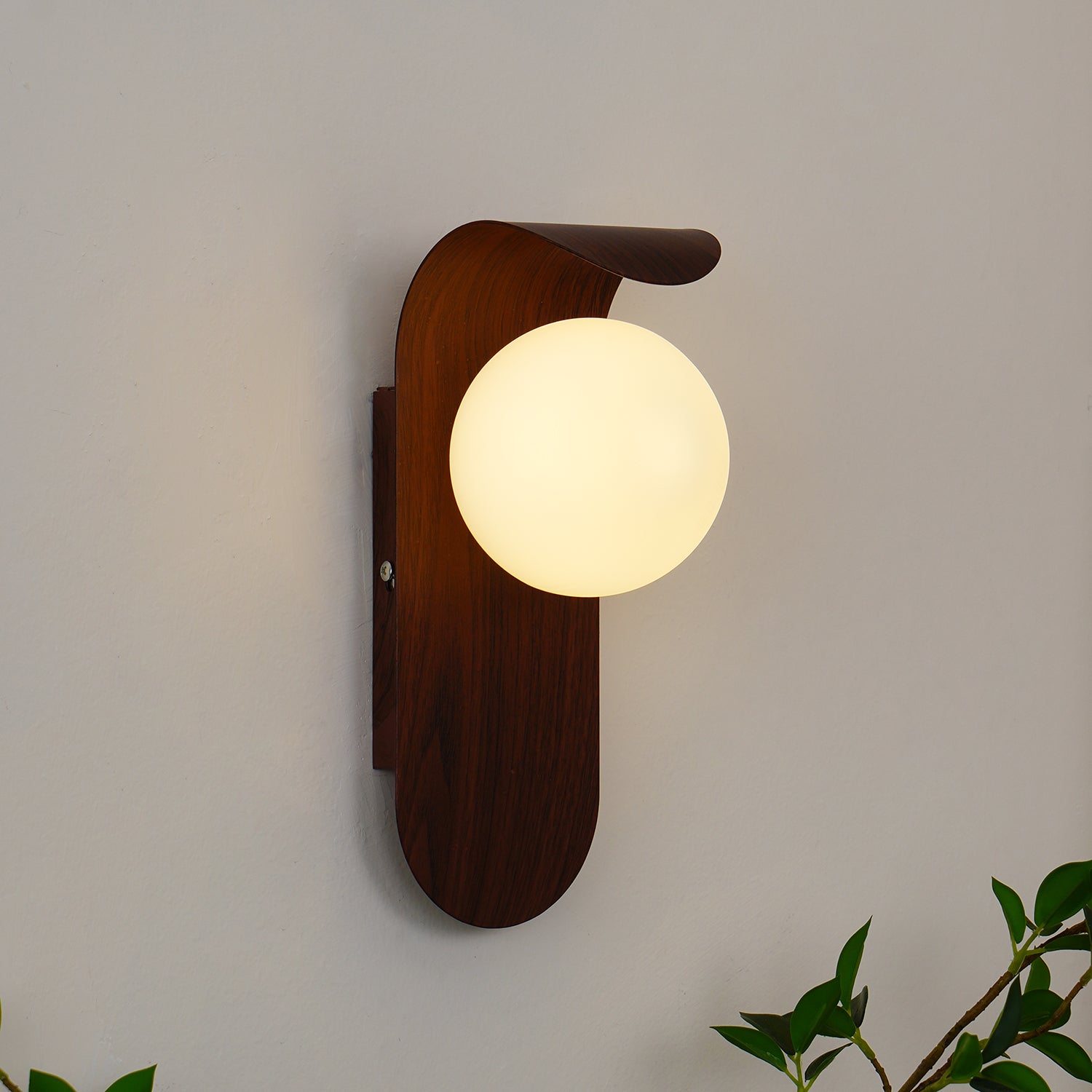 Muto Lampada da Parete Interna Legno / Noce