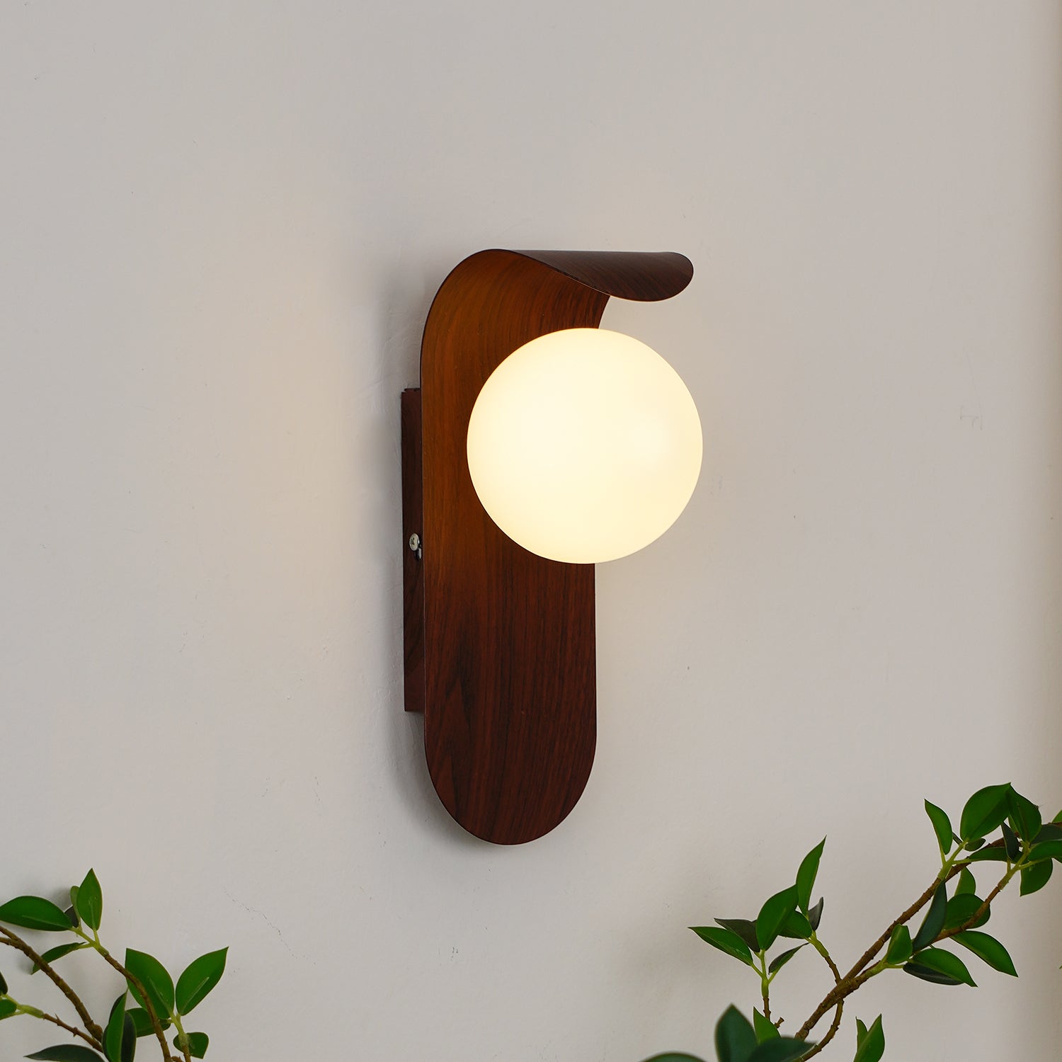 Muto Lampada da Parete Interna Legno / Noce
