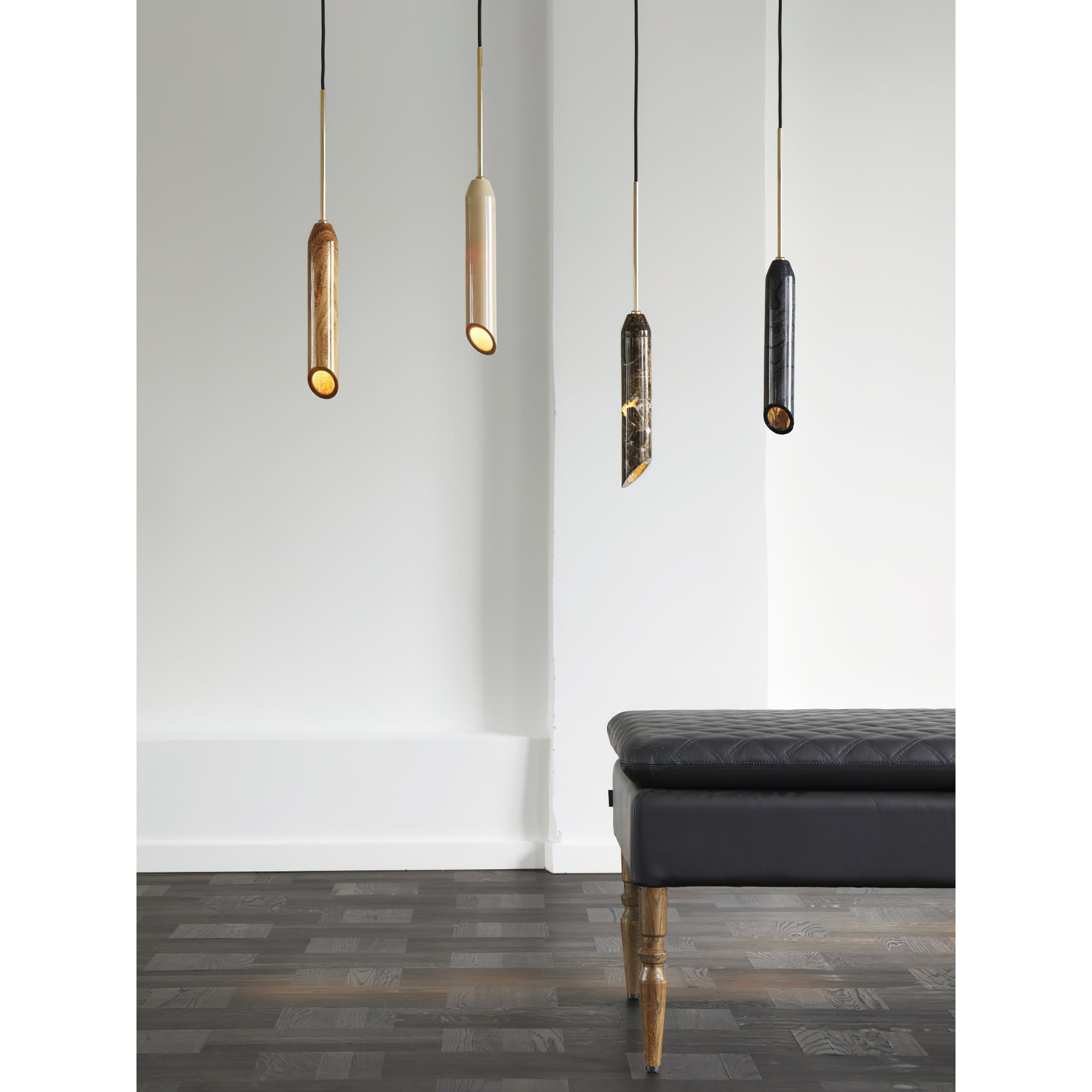 Arise Modern Minimalist Marble Travertine Pendant Lamp - Lamp Copper