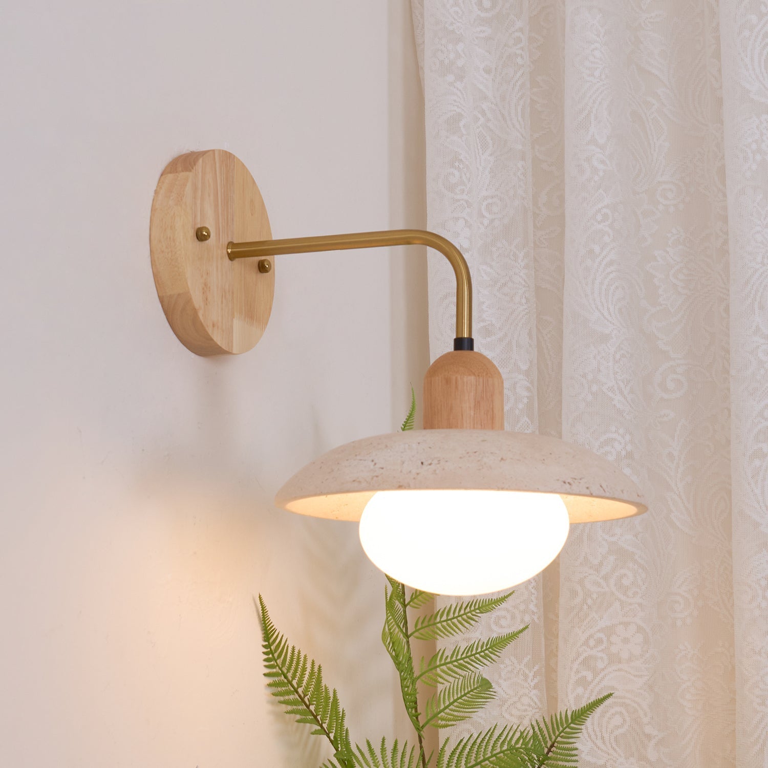 Aria Lampada da Parete Vintage in Travertino