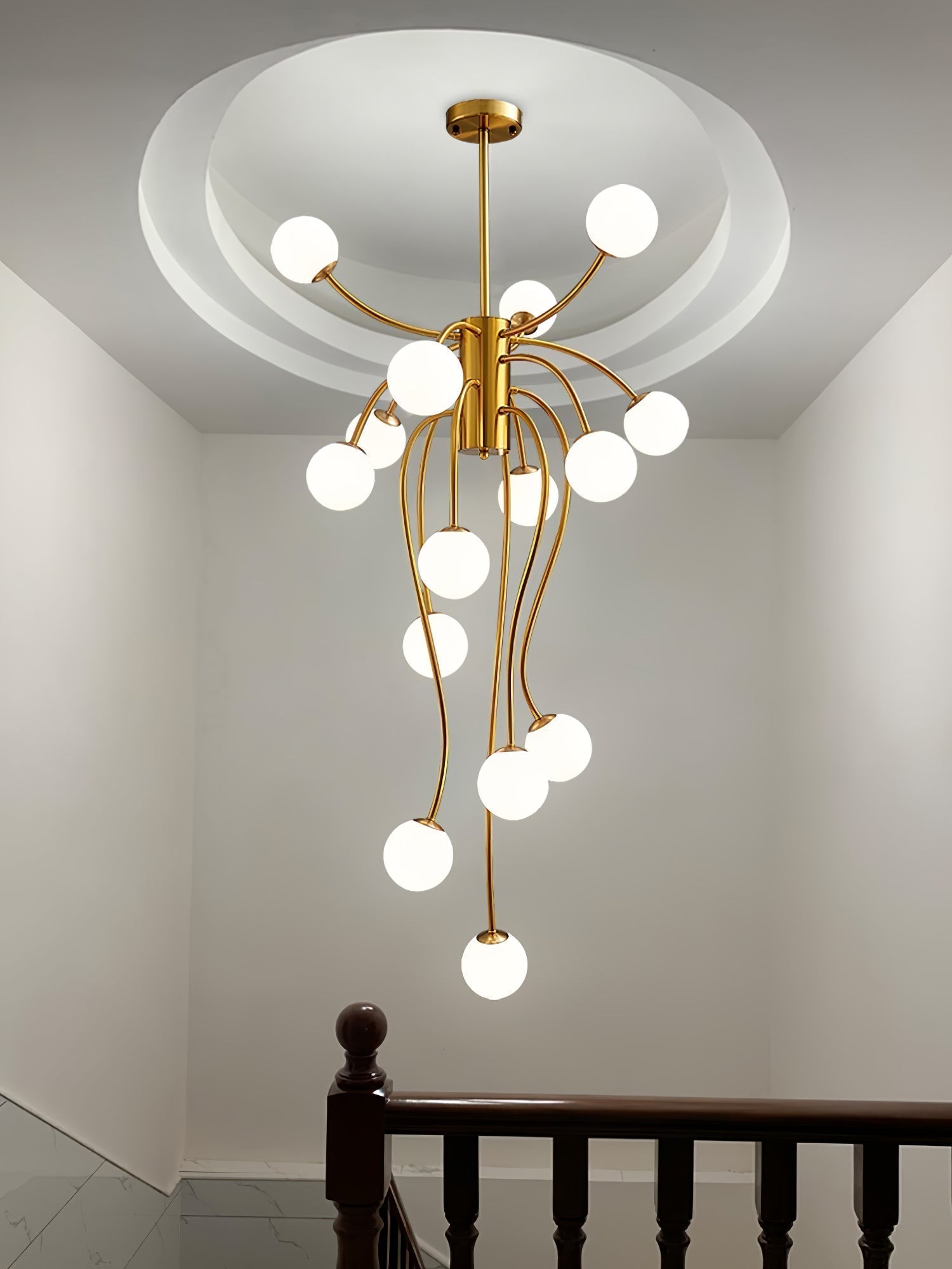 Astralyn Brass Globe Chandelier - Blowlighting