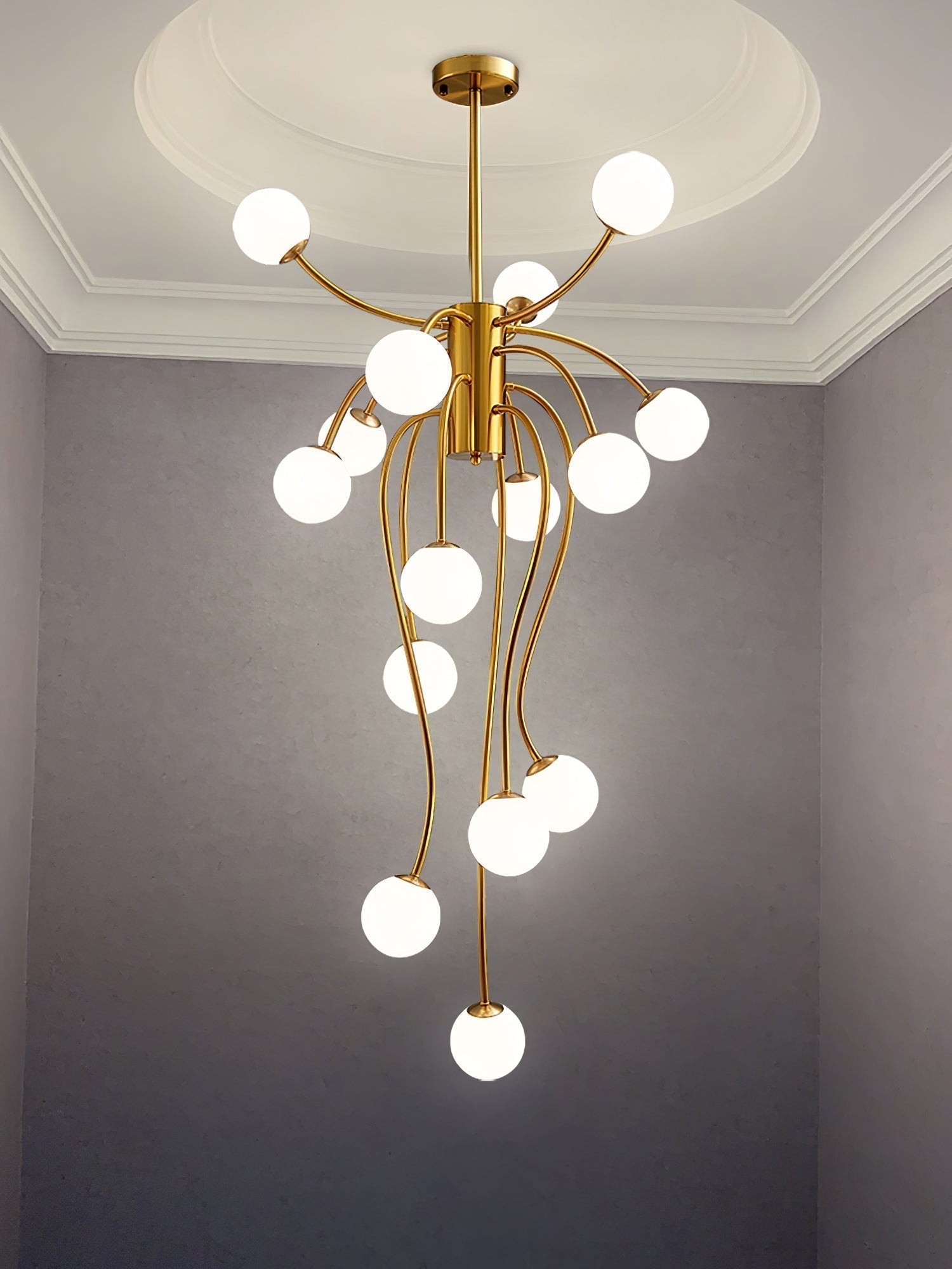 Astralyn Brass Globe Chandelier - Blowlighting