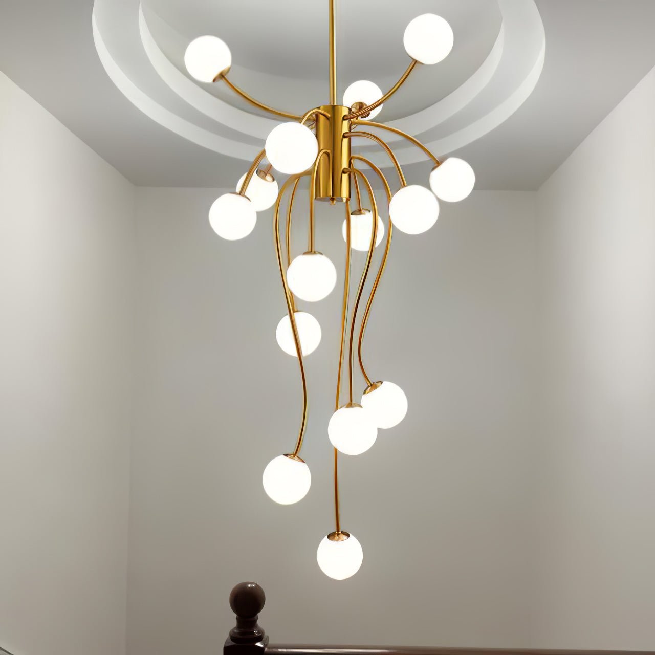 Astralyn Brass Globe Chandelier - Blowlighting