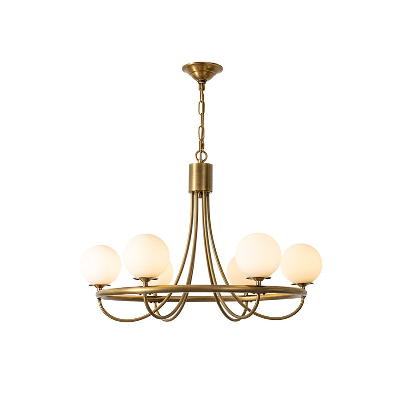 Dusk Sphere Postmodern Luxury Metal Glass Chandelier - Lamp Copper