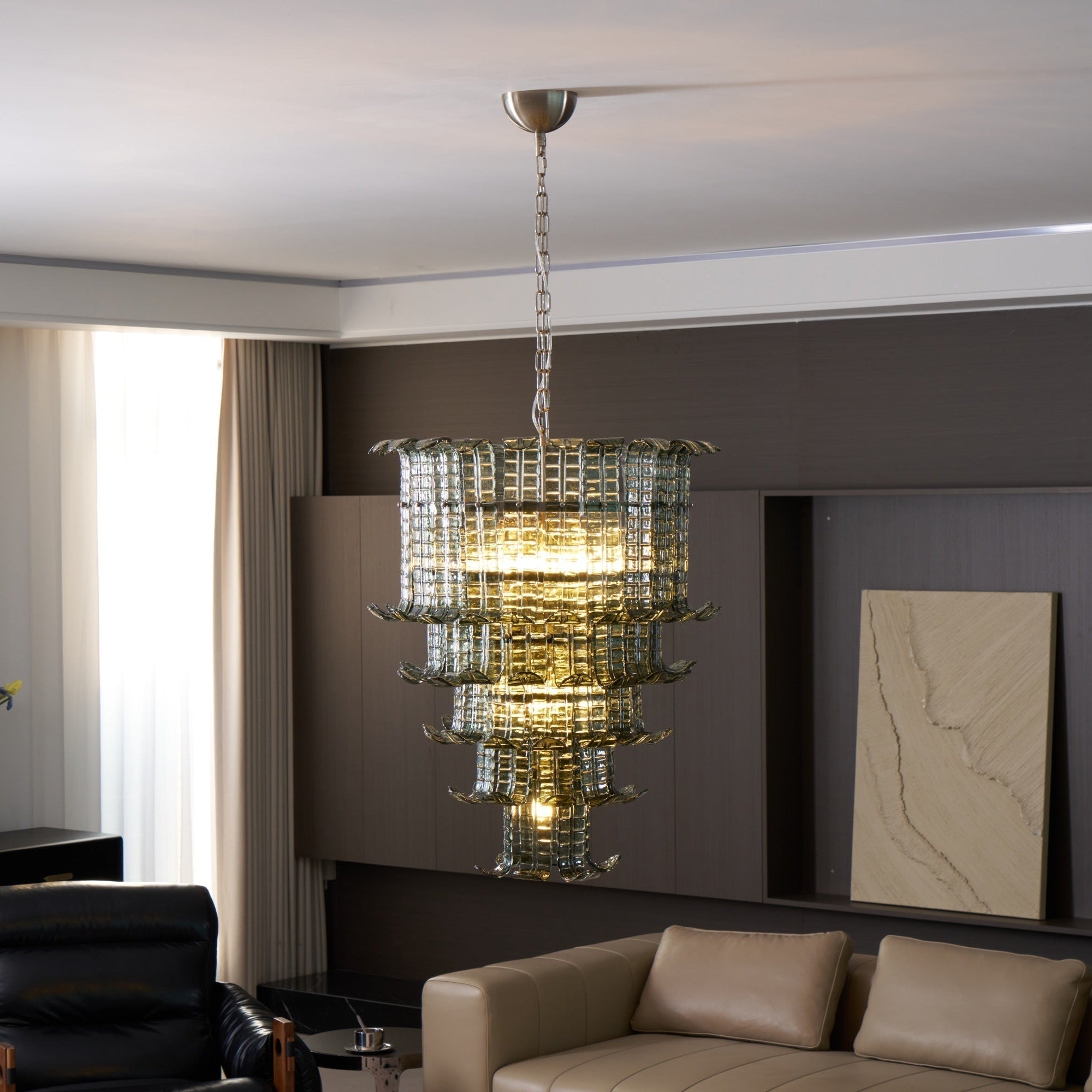 Aurora Chandelier Cascade Murano Glass Tiered Vintage - Neutralighting