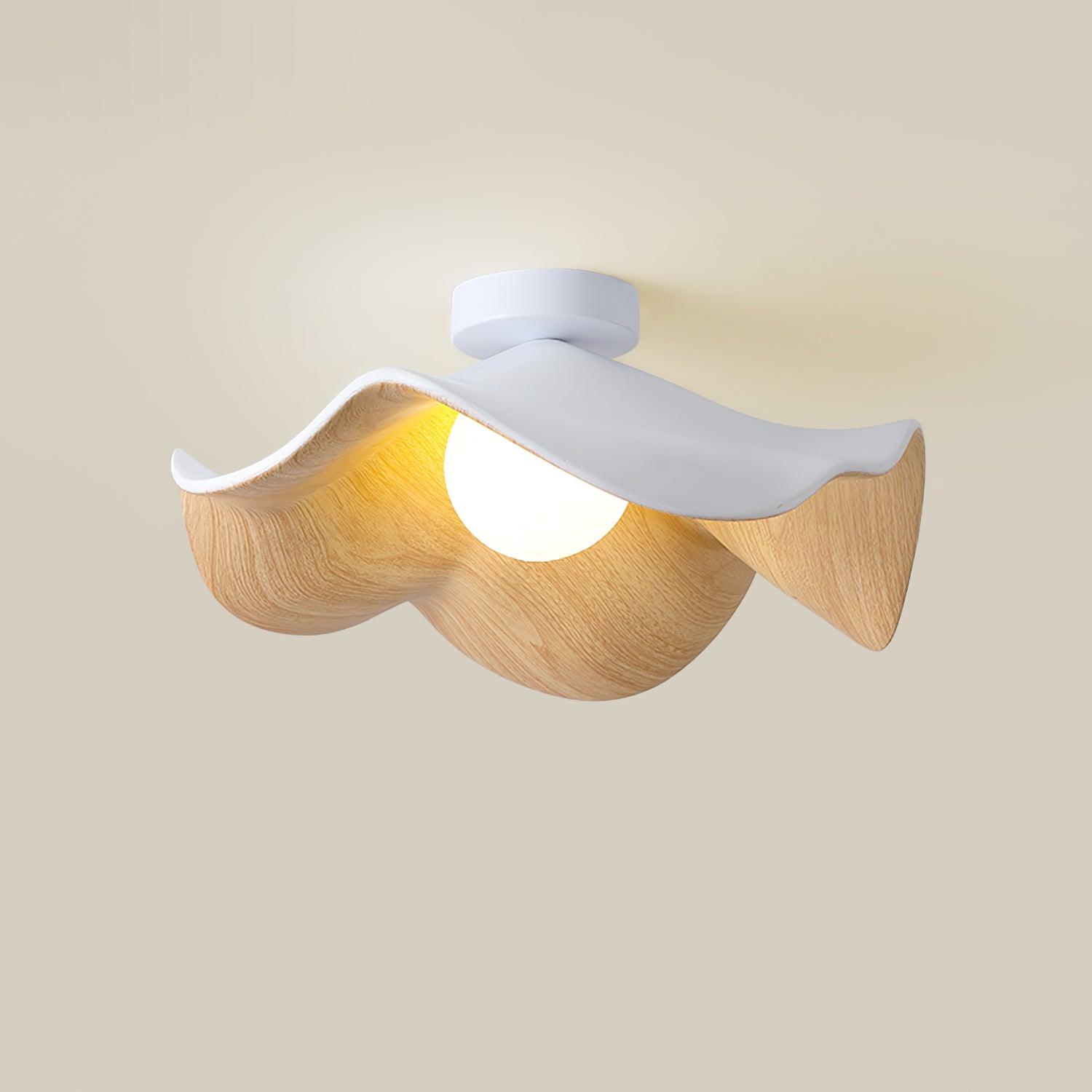 Muto Lampada da Soffitto in Legno Nero e Bianco