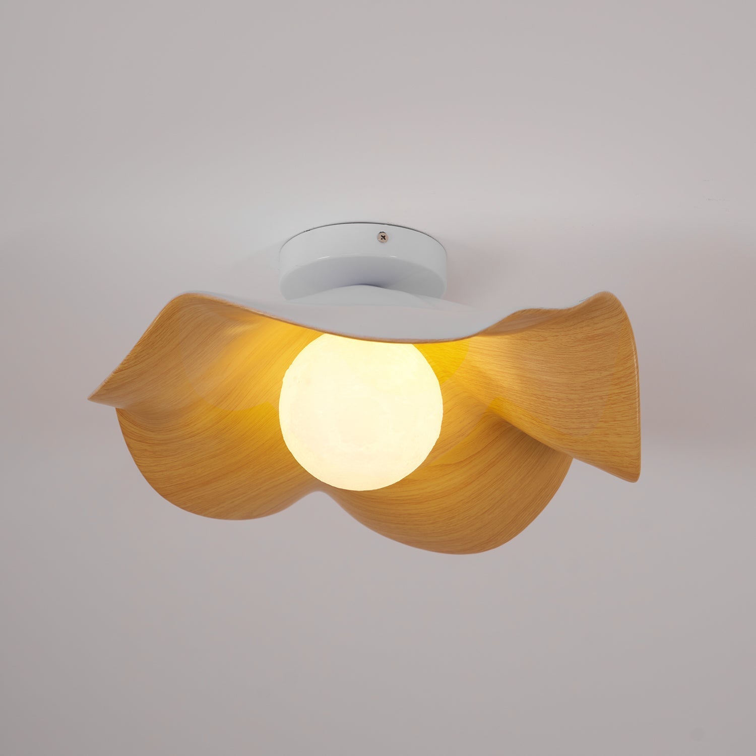 Muto Lampada da Soffitto in Legno Nero e Bianco