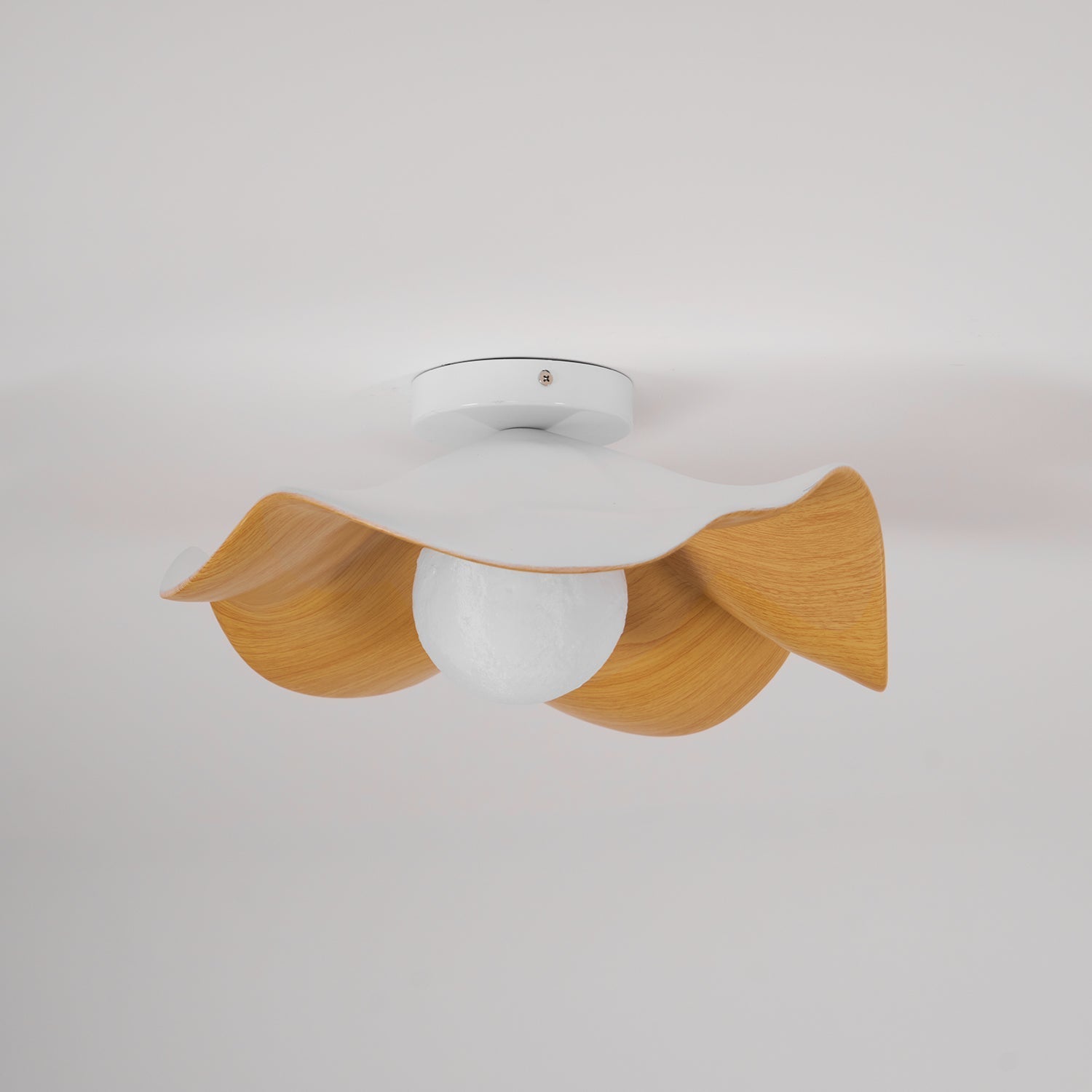 Muto Lampada da Soffitto in Legno Nero e Bianco