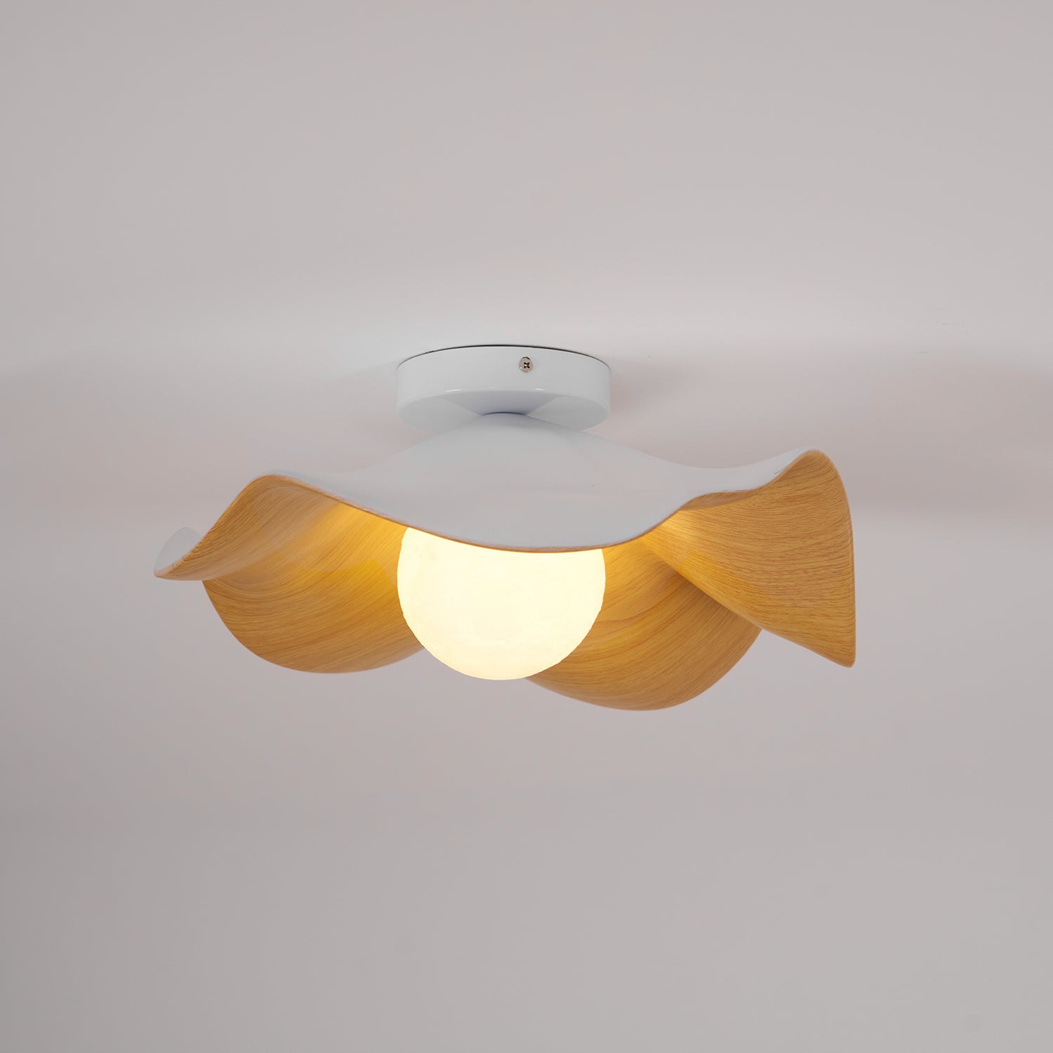 Muto Lampada da Soffitto in Legno Nero e Bianco