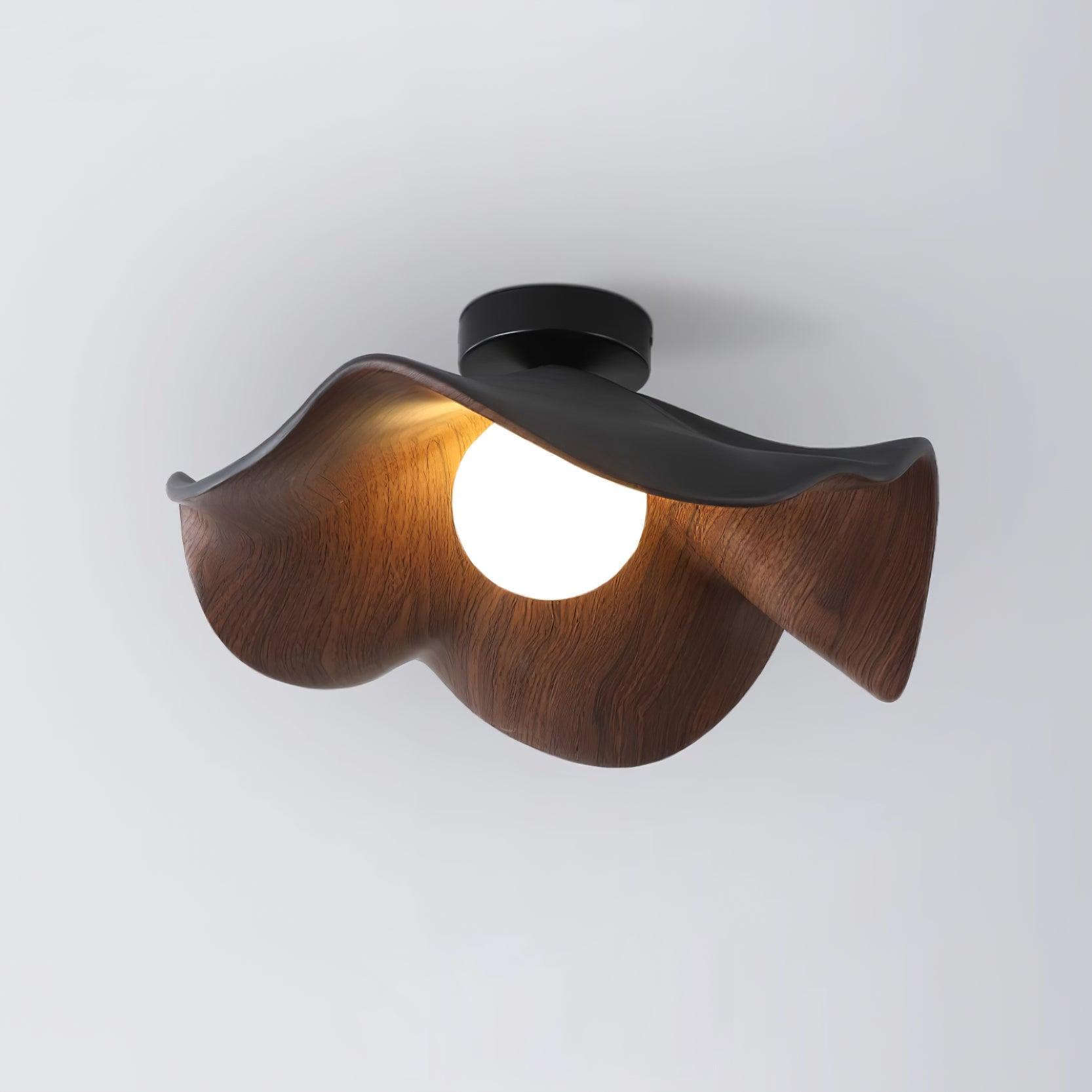 Muto Lampada da Soffitto in Legno Nero e Bianco